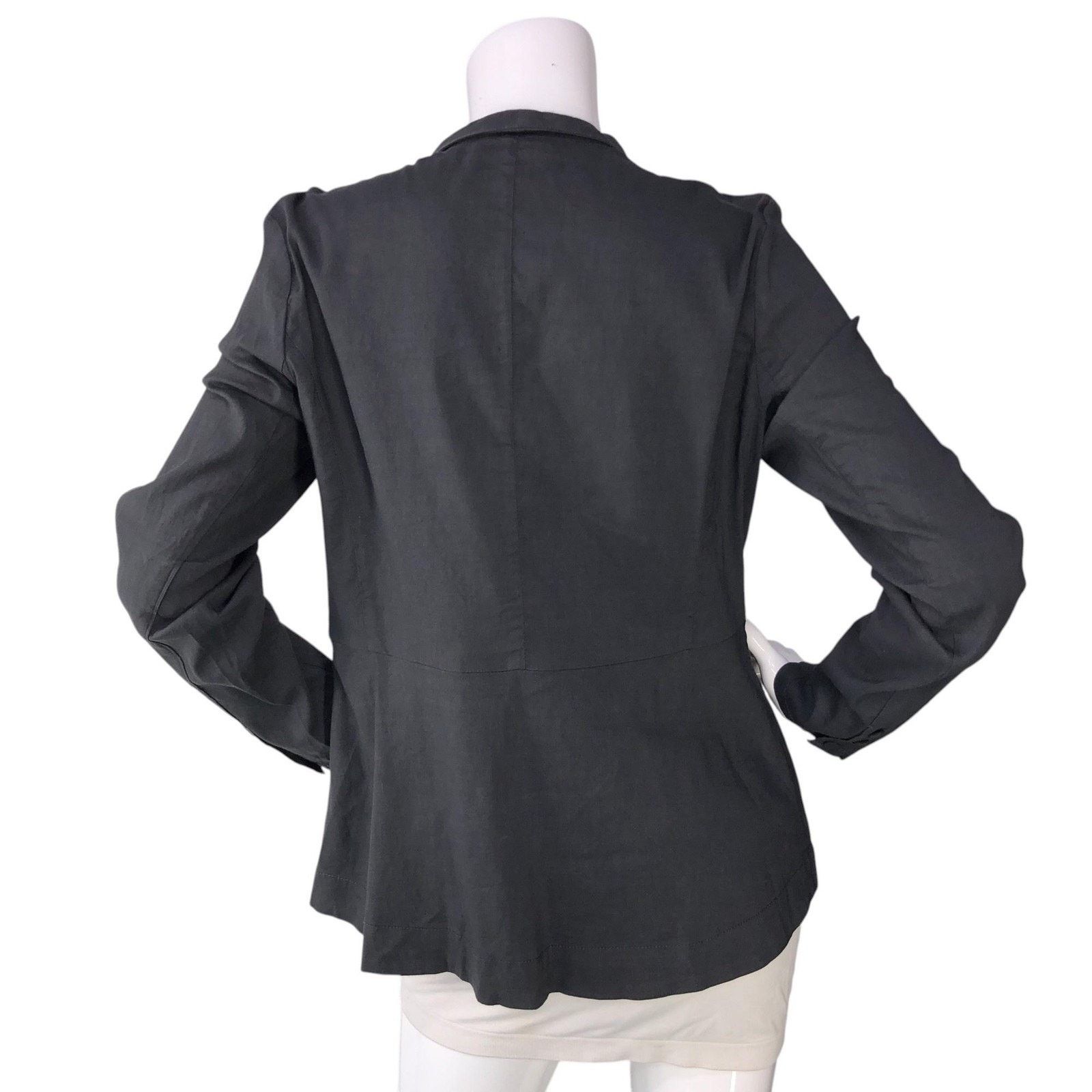 Eileen Fisher Eileen Fisher Blazer M Charcoal Linen Blend Jacket Stretch Size M / US 6-8 / IT 42-44 - 7 Thumbnail