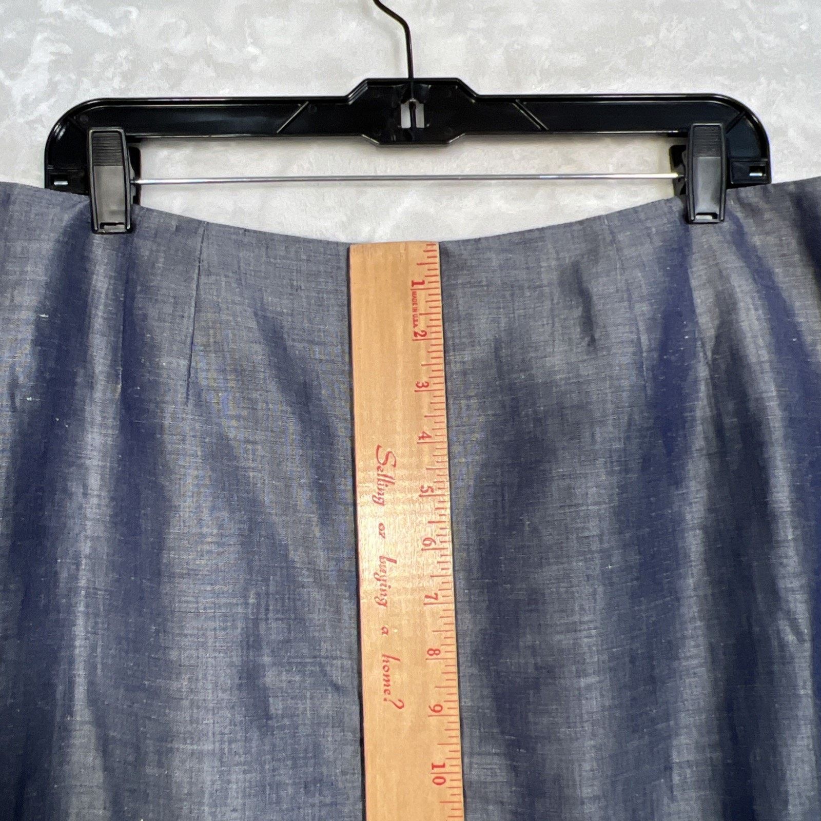 Ellen Tracy Linda Allard Ellen Tracy Blue Shiny Back Zip ￼Linen Blend Pe Size 38" / US 16 / IT 52 - 4 Thumbnail