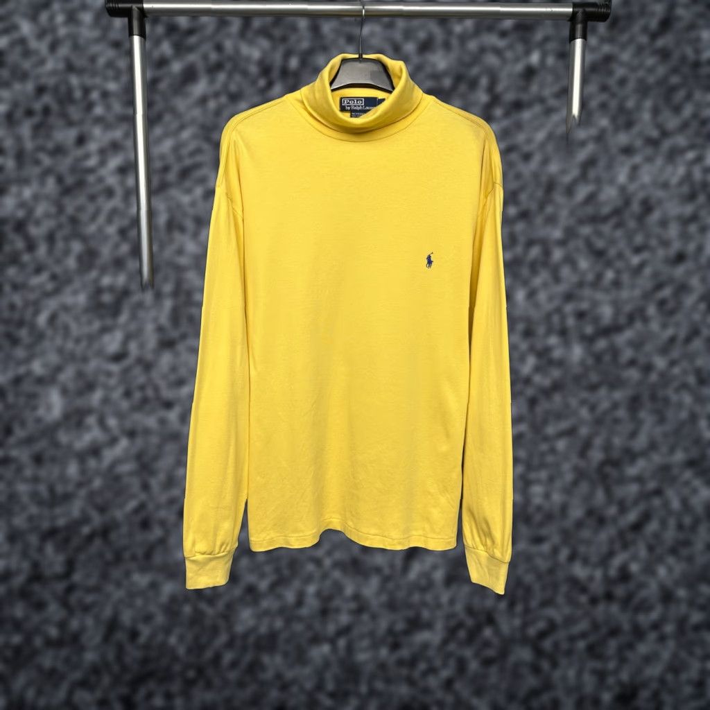 Polo Ralph Lauren Polo Ralph Lauren Vintage Mens Turtleneck Sweater Size M Yellow Cotton Logo Pullover SOLID 90s Size US M / EU 48-50 / 2 - 1 Thumbnail