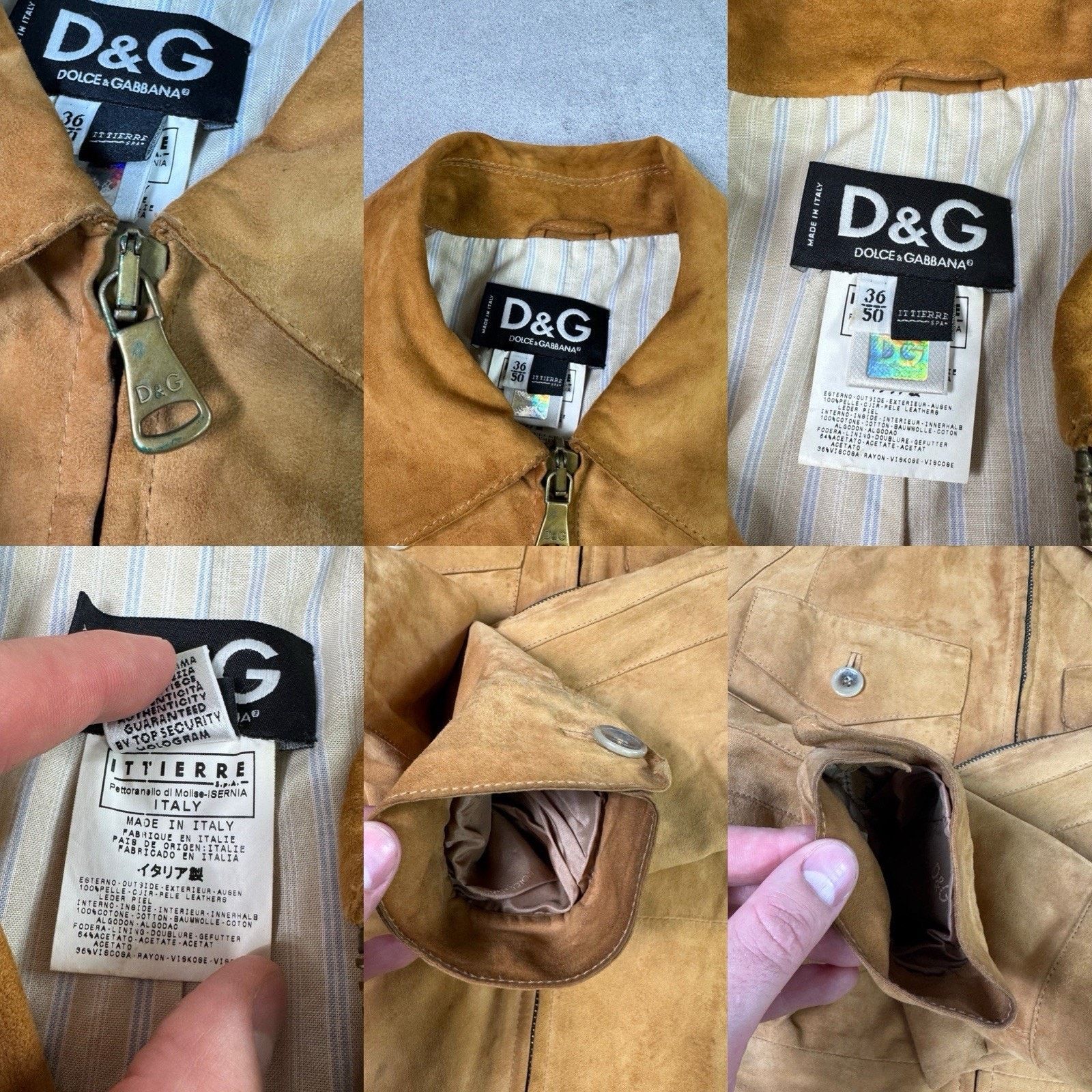 Dolce & Gabbana Dolce Gabbana Men Leather Suede Jacket Beige Size 50 Size US M / EU 48-50 / 2 - 23 Thumbnail