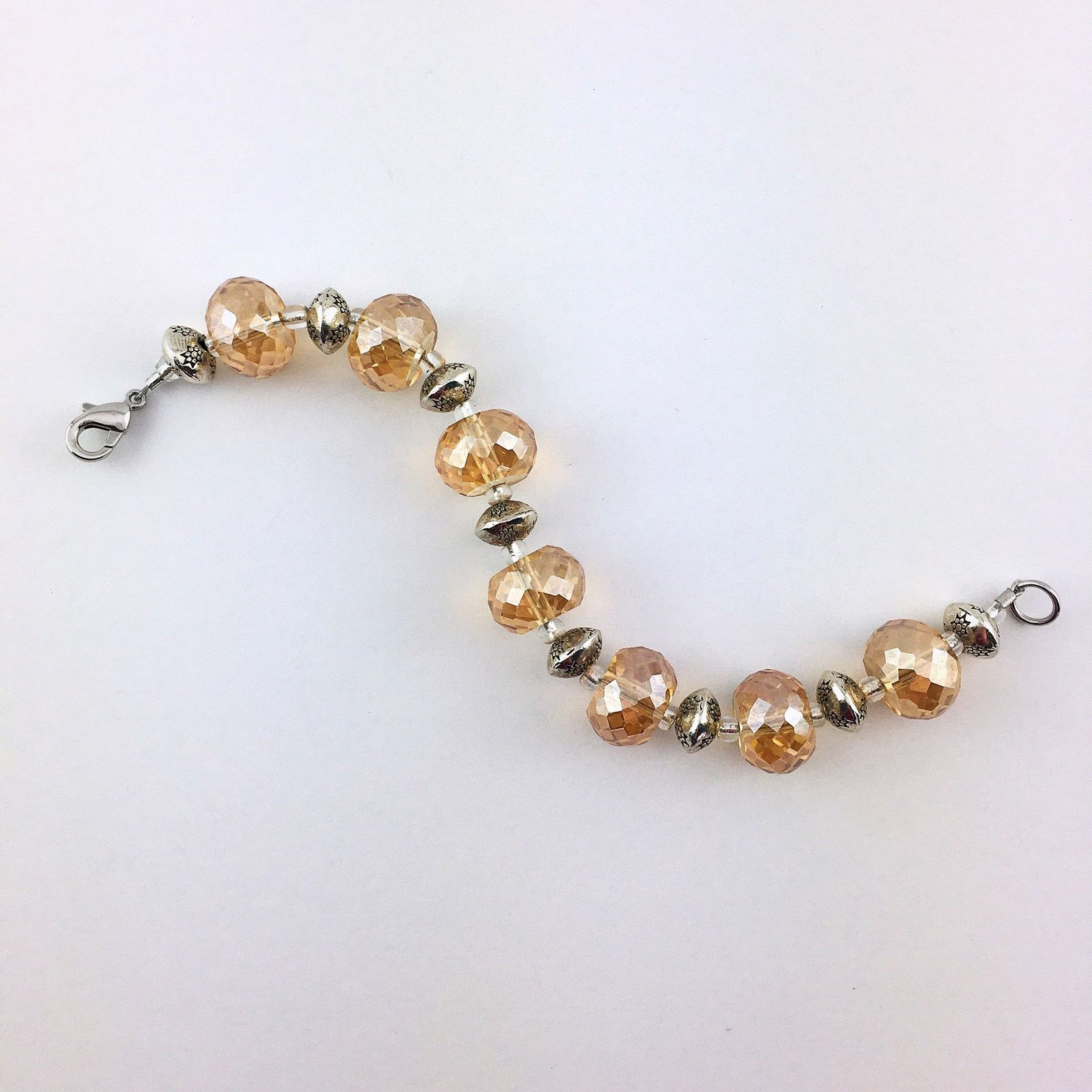 Handmade 🌅Amber Glass Silver Antique Style Handmade Women’s Bracelet Size ONE SIZE - 3 Thumbnail