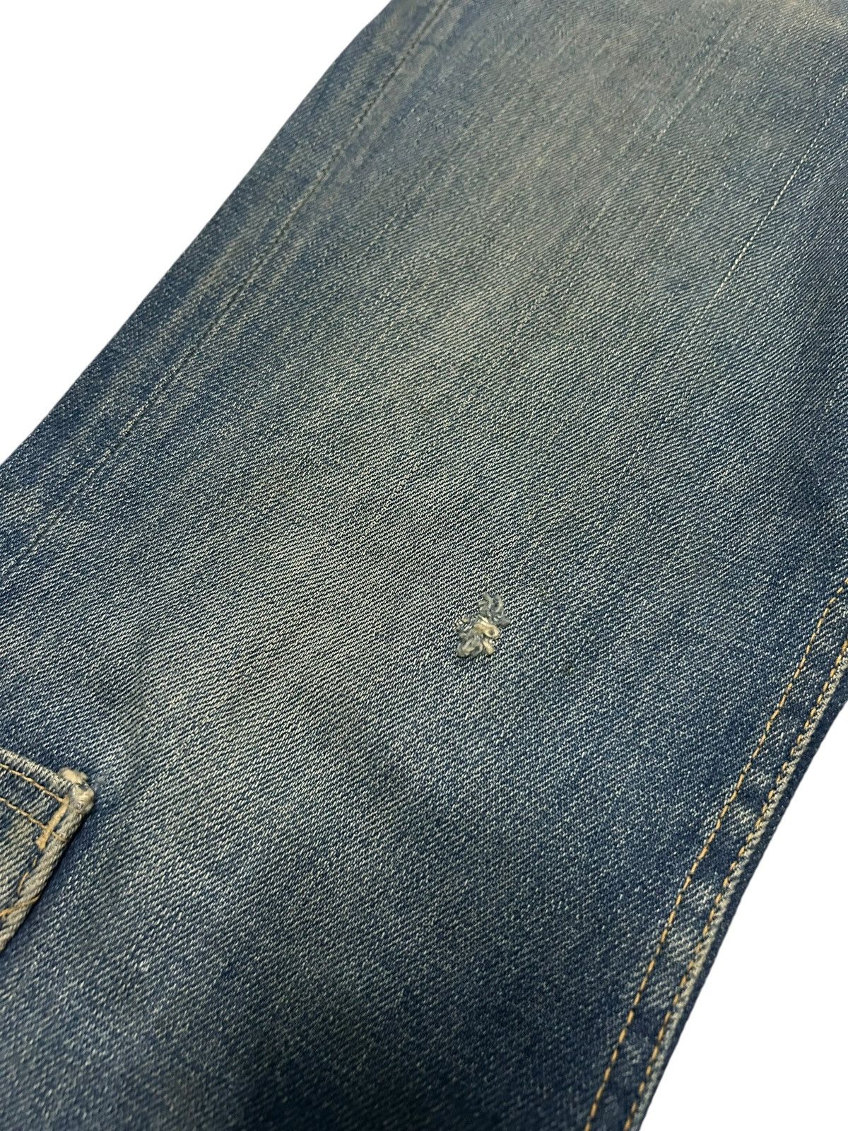 Japanese Brand × Kapital × Vintage Flare Edwin Vintage Made Usa distressed Denim Rare Design ☠️☠️ Size US 27 - 9 Thumbnail