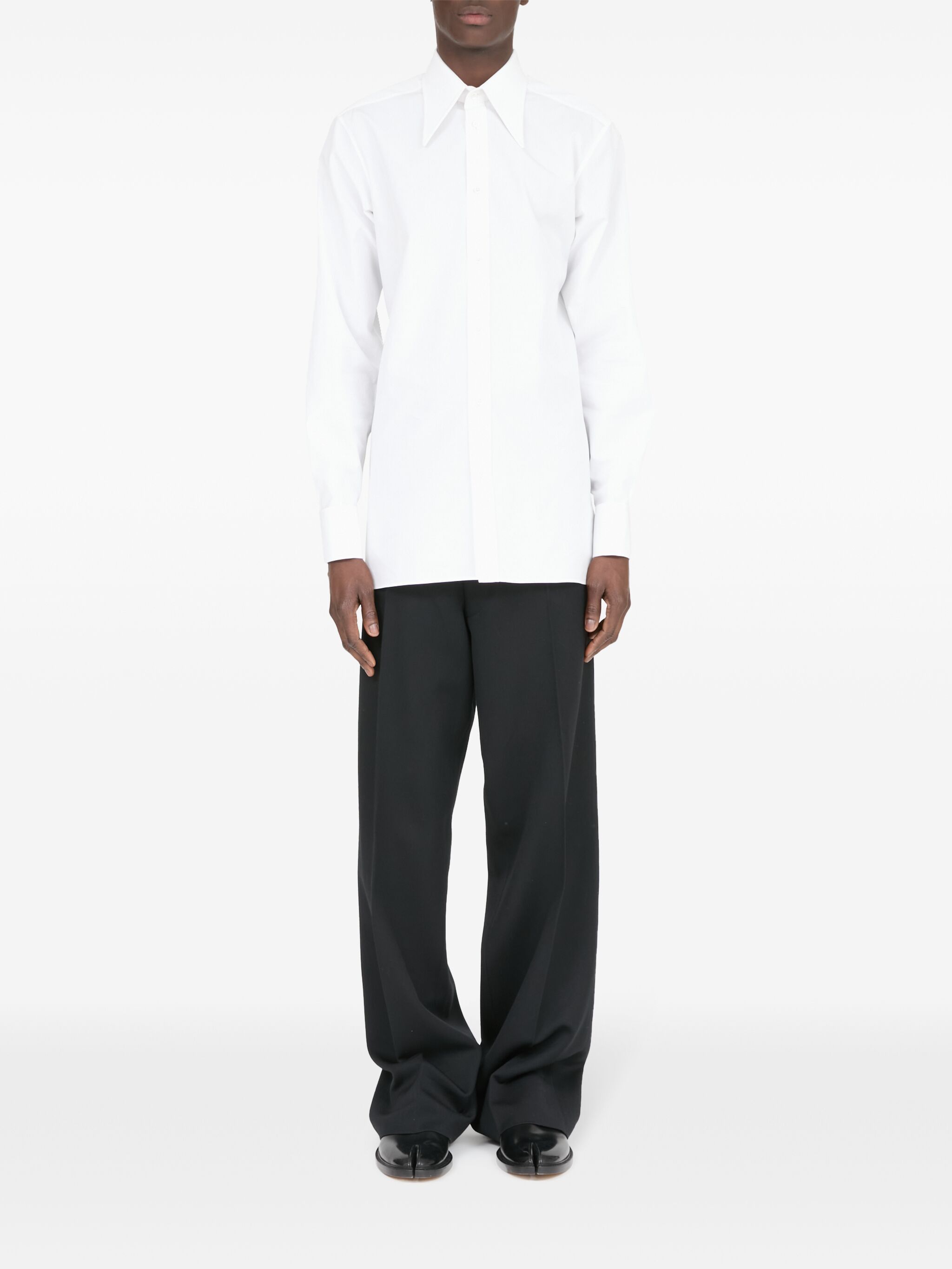 Maison Margiela o1s22i1n1024 Pointed Collar Shirt in White Size US M / EU 48-50 / 2 - 2 Thumbnail