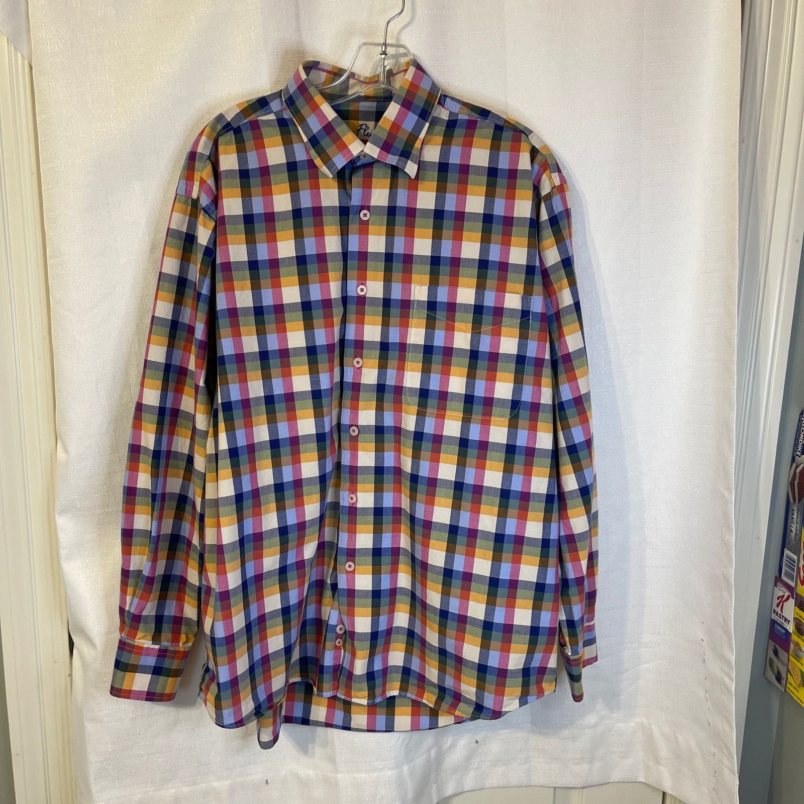Alan Flusser Alan Flusser Men's Plaid Button Down Shirt, L Size US L / EU 52-54 / 3 - 2 Thumbnail