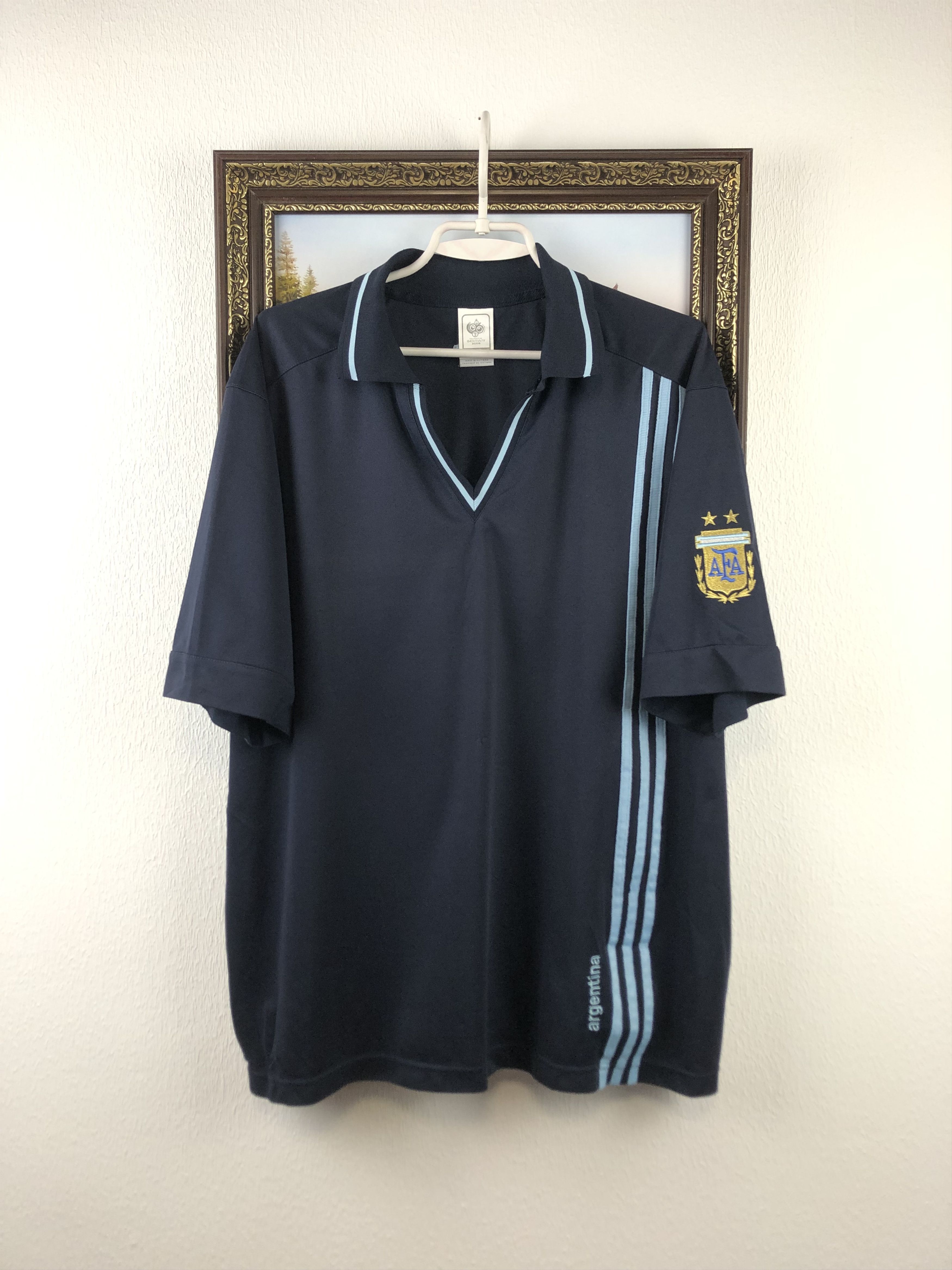 Adidas Vintage Argentina Football Shirt Soccer Jersey Messi Rare Size US XXL / EU 58 / 5 - 1 Thumbnail