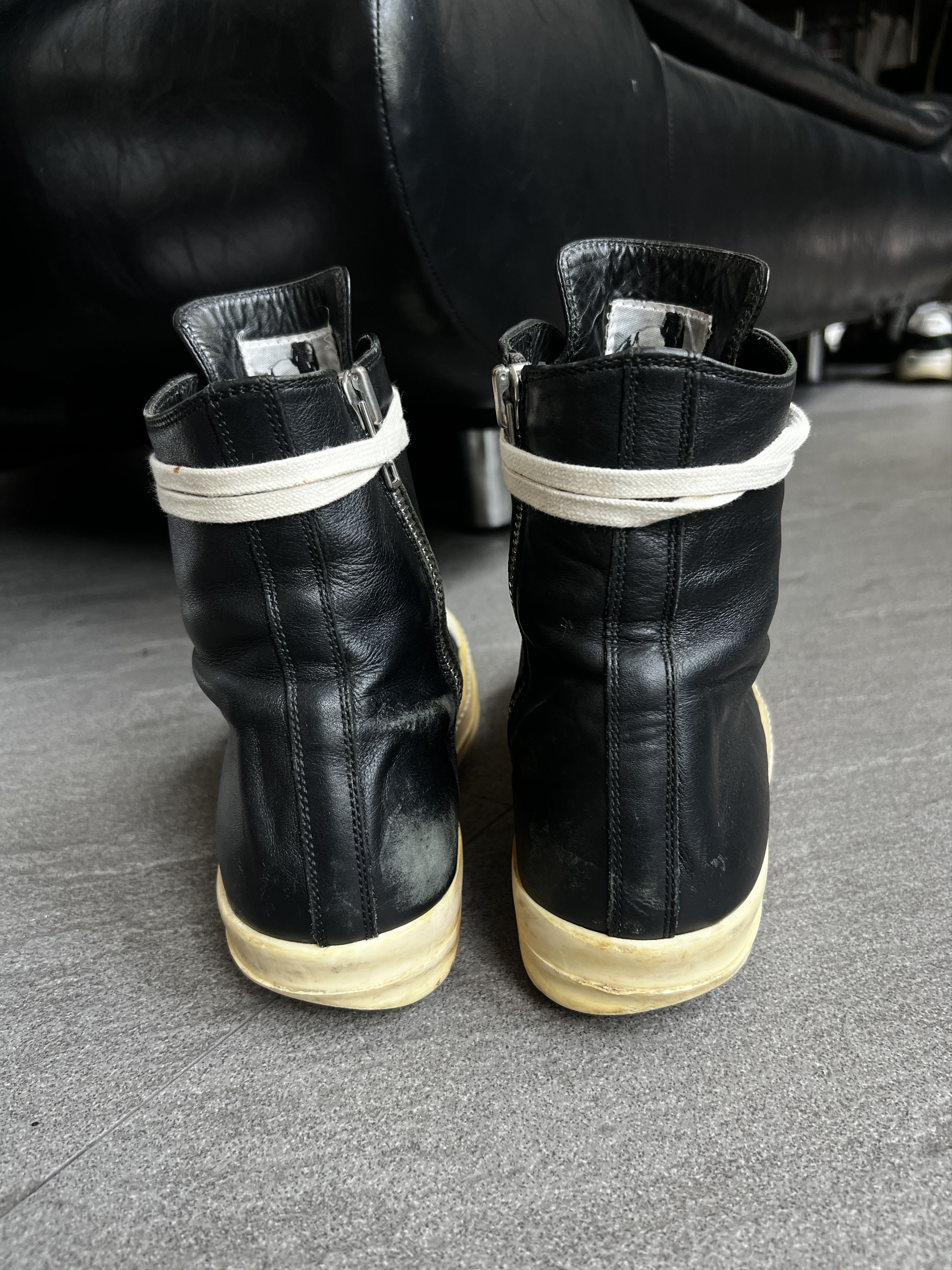 Rick Owens Rick Owens Ramones High Black Milk EU41 Size US 8 / EU 41 - 4 Thumbnail