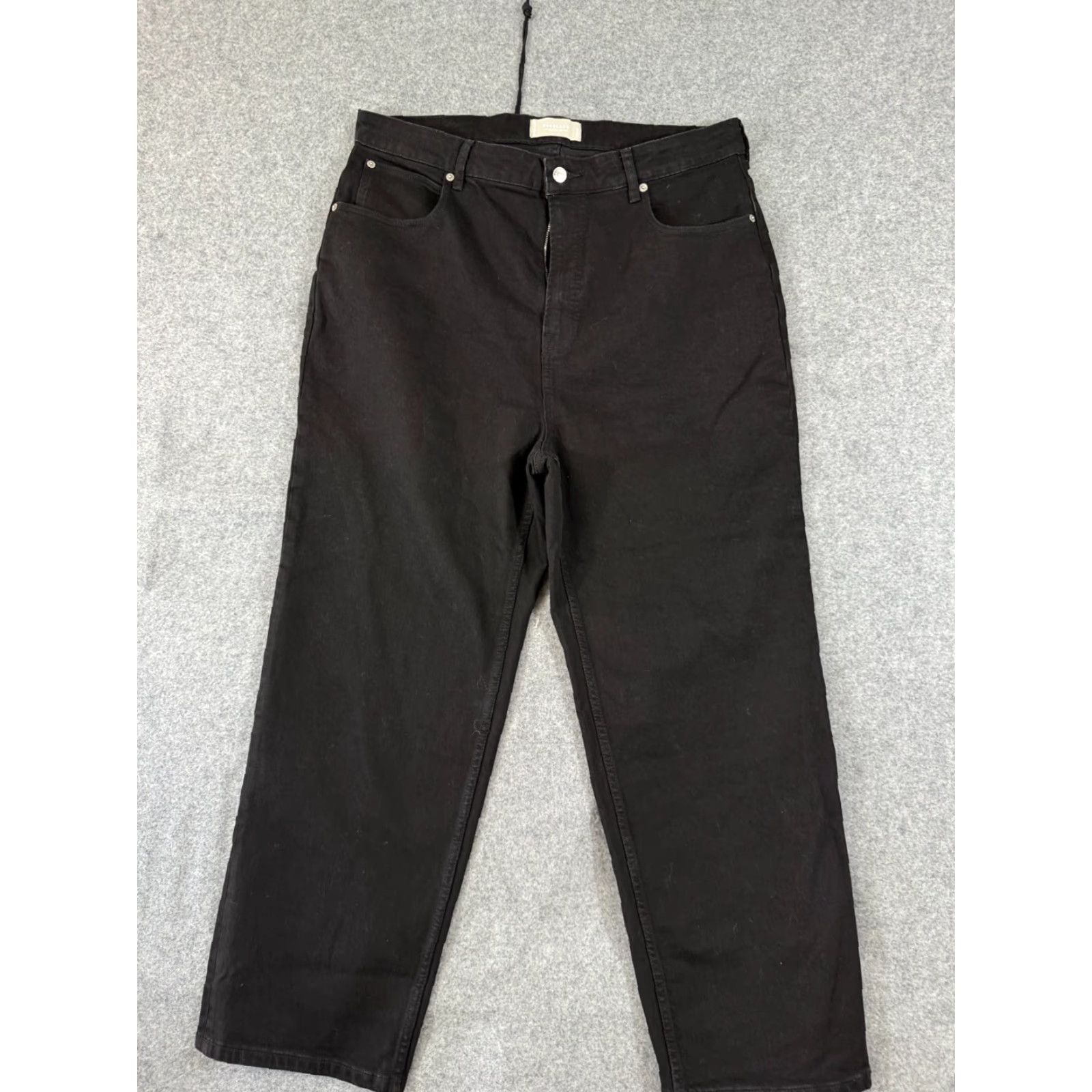 Everlane Everlane Jeans Womens 34R Black Denim Cotton Curvy High Waist Straight Leg Jeans Mens Womens Girls Size 24" / US 00 / IT 34 - 3 Thumbnail