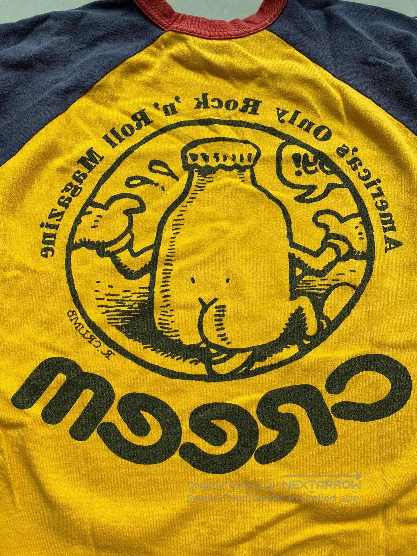 Freewheelers yellow blue graphic tee with 3/4 sleeves. Size US M / EU 48-50 / 2 - 4 Thumbnail