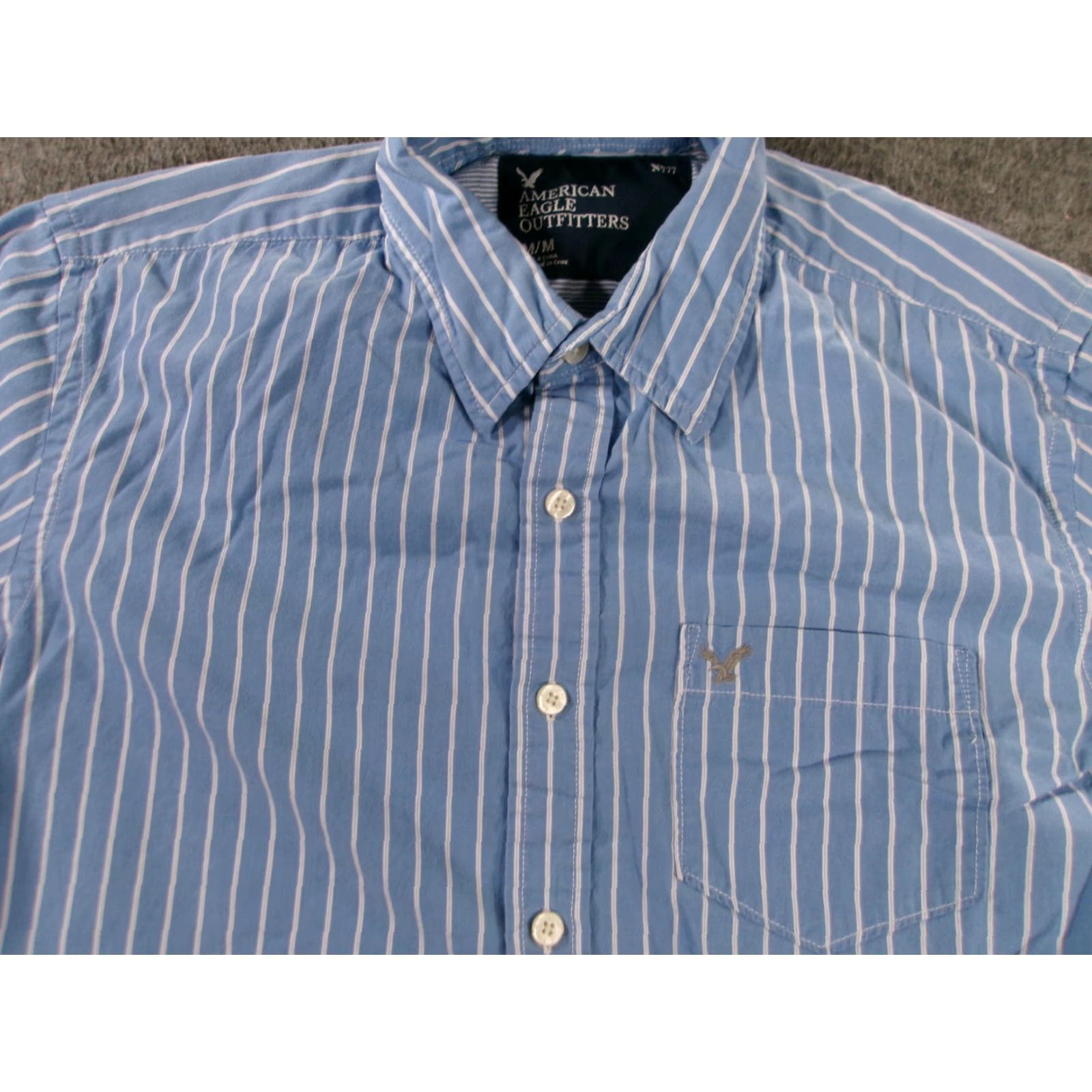 American Eagle Outfitters VINTAGE American Eagle Outfitters Shirt Mens Medium Blue Striped Athletic Fit Office Casual Work Size US M / EU 48-50 / 2 - 2 Thumbnail