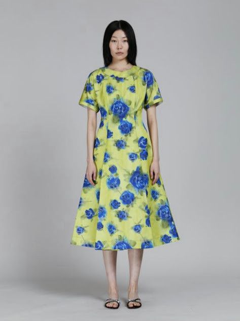 Marni oc11z0525 Floral Print Cotton Midi Dress in Multicolor Size XL / US 12-14 / IT 48-50 - 1 Thumbnail