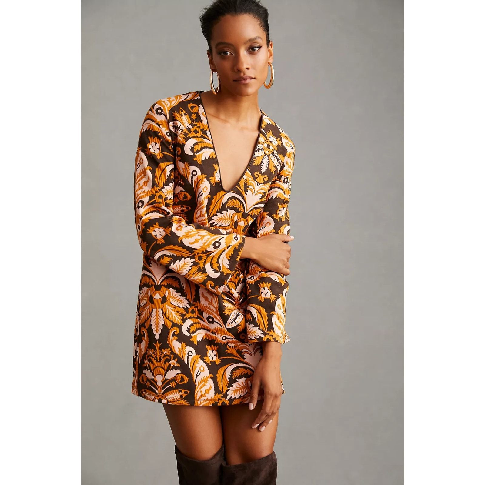 Anthropologie NWT Anthropologie Maeve Bell-Sleeve Mini Dress $160 SMALL Size S / US 4 / IT 40 - 1 Thumbnail