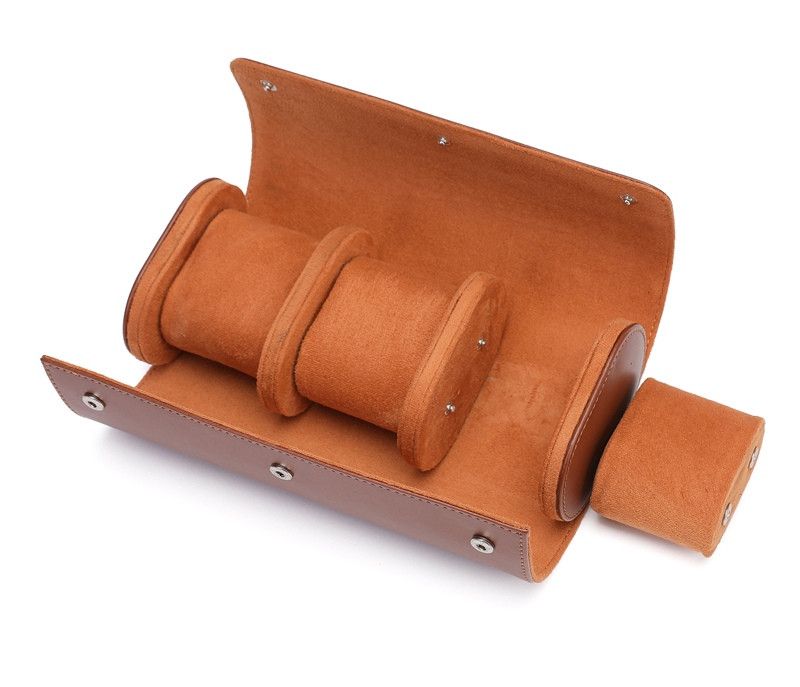 Japanese Brand × Leather 3 Slot Watch Roll Travel Case Size ONE SIZE - 3 Thumbnail