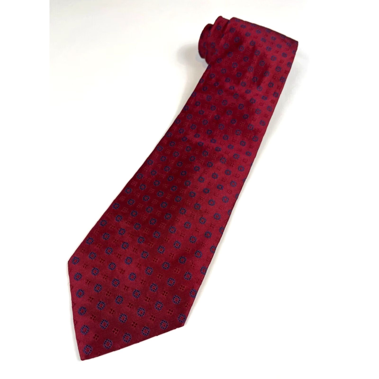 Brooks Brothers Brooks Brothers Silk Tie Geometric Foulard Handmade in Italy Men’s 57"-60" 4" Wide Red Silk Tie Designer Preppy American Mens Size ONE SIZE - 3 Thumbnail