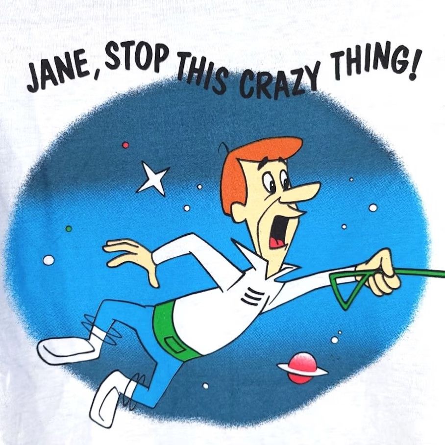 Hanes VINTAGE The Jetsons T Shirt 90s Astro George Hanna Barbera Made In USA Mens Medium White T-Shirt Size US M / EU 48-50 / 2 - 6 Thumbnail