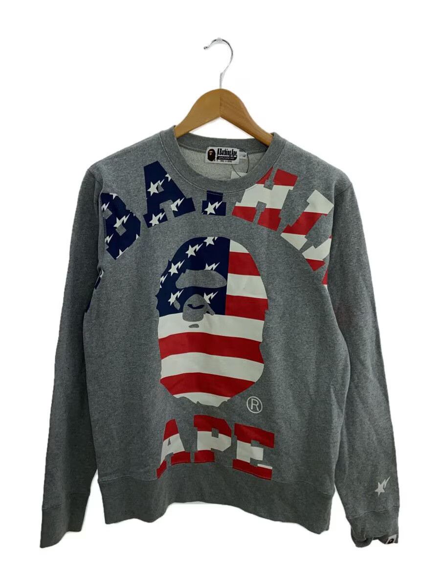 Bape A Bathing Ape Cotton Sweatshirt Grey Size US L / EU 52-54 / 3 - 1 Thumbnail