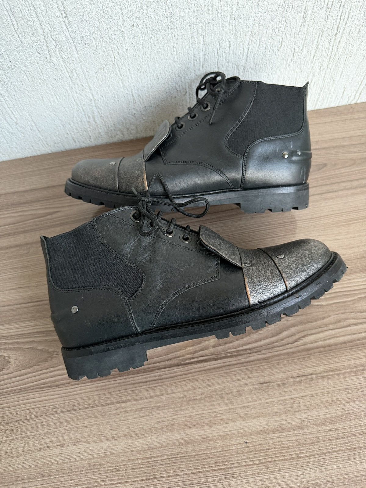 Neil Barrett Fw12 Armour studded zip boots Size US 8.5 / EU 41-42 - 15 Thumbnail