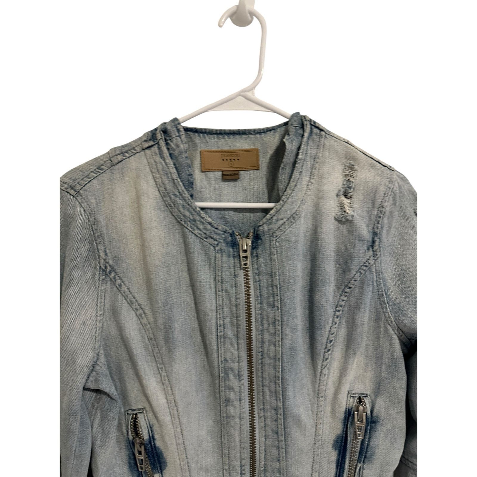 BLANKNYC BLANK NYC Blue Long Sleeve Zip Pocket Denim Zip Up Jacket Size S / US 4 / IT 40 - 5 Thumbnail