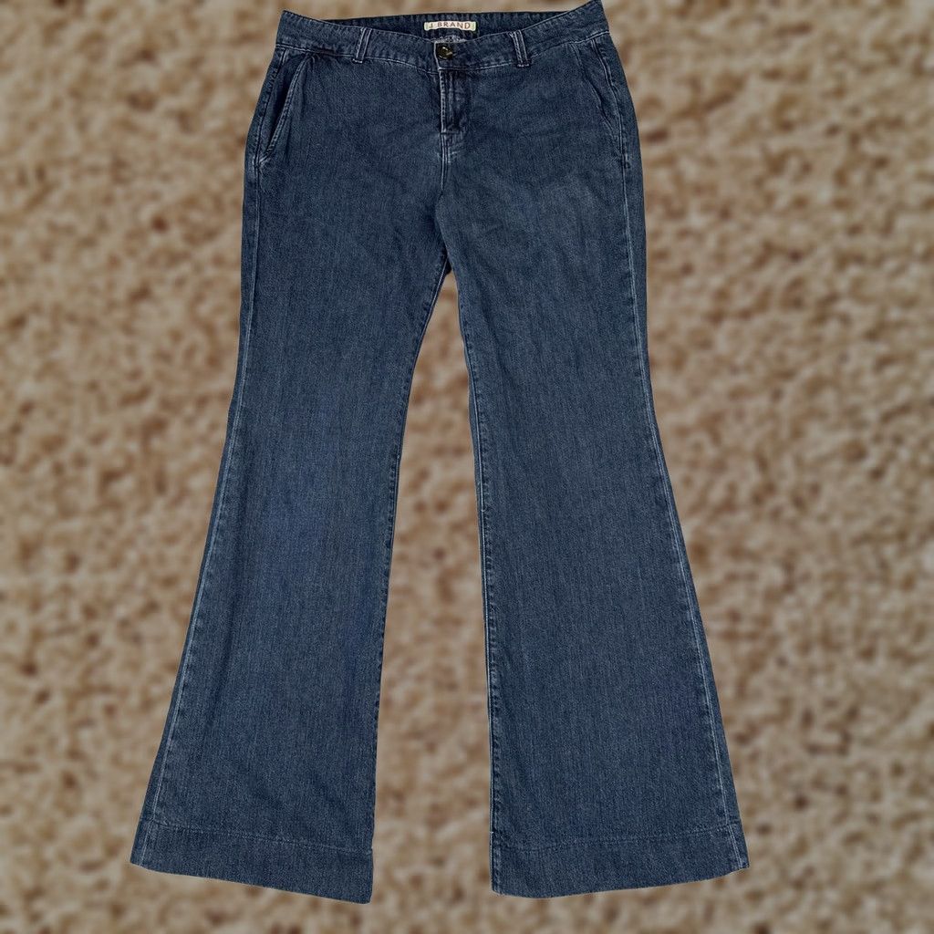 J Brand J Brand Jeans Womens 34x34 Dark Blue Obsidian Wash Mid Rise Relaxed Wide-Leg Denim 100% Cotton Mens? No, Womens Size 24" / US 00 / IT 34 - 1 Thumbnail