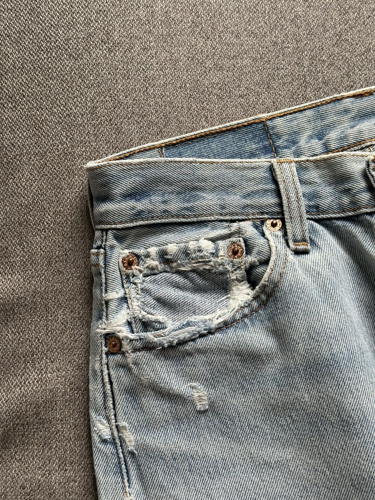 Levi's Levi's 501 repaired/stitched/sashiko distressed jeans Size US 28 / EU 44 - 9 Thumbnail