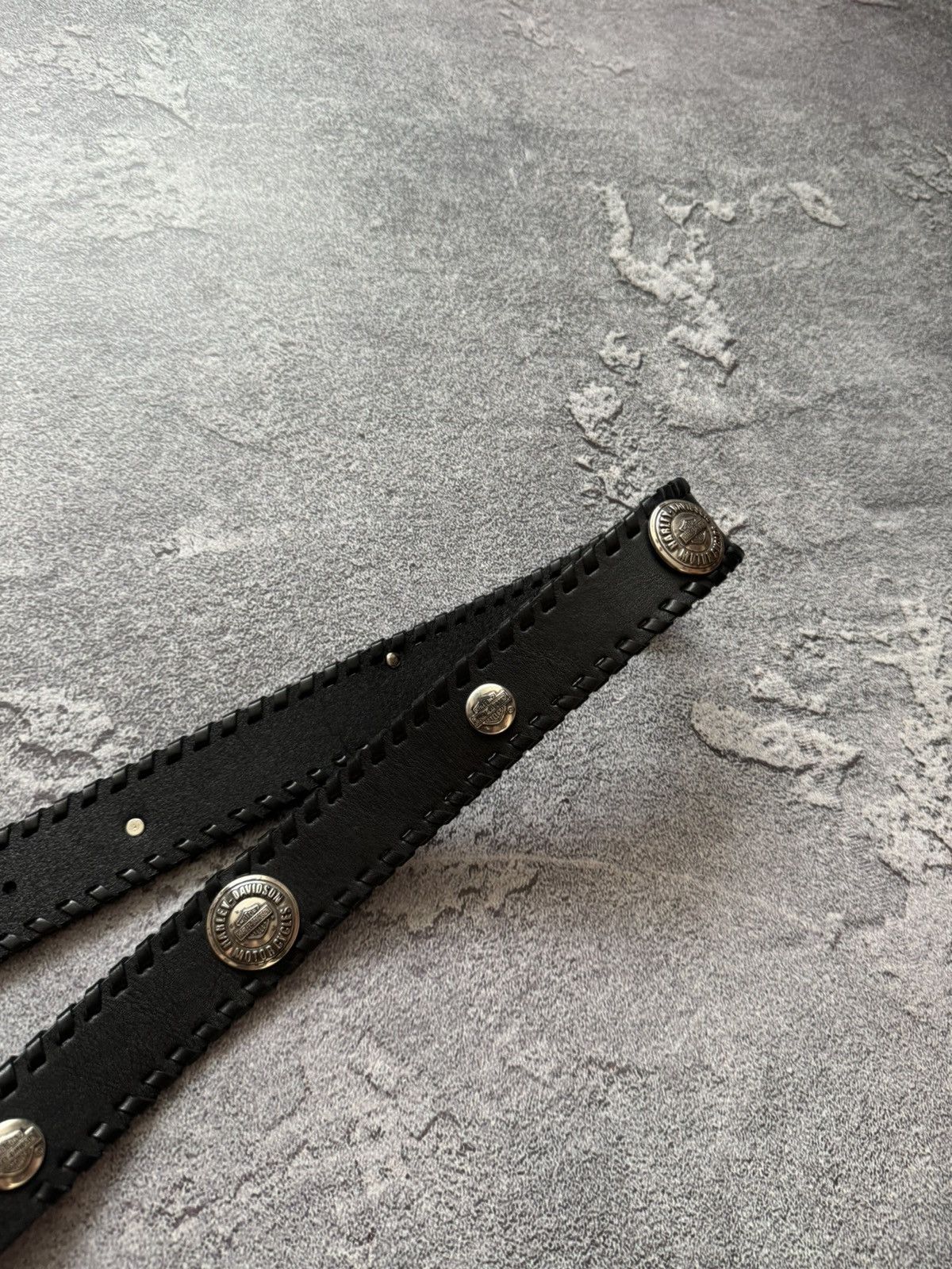 Harley Davidson × Vintage Harley Davidson studded rhinestones leather belt gothic Size ONE SIZE - 15 Thumbnail