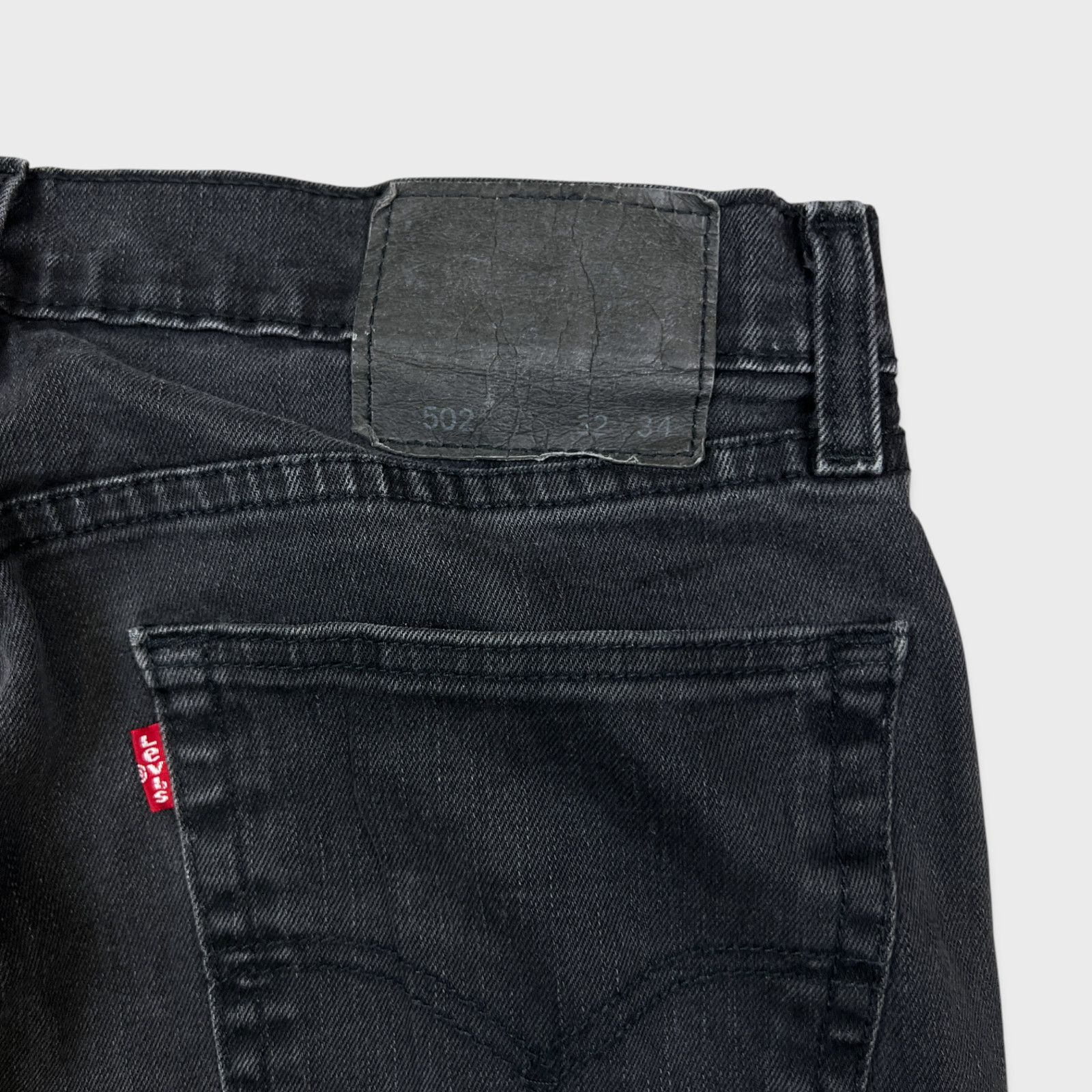 Levi's × Vintage Levi's 502 Jeans 32x32 Black Regular Taper Fit Faded Denim Size US 32 / EU 48 - 9 Thumbnail