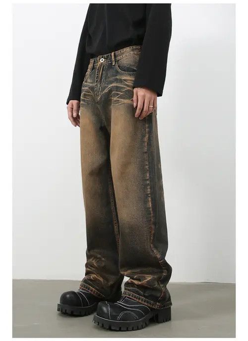 Japanese Brand × Jean American high street vintage distressed loose straight jeans Size US 32 / EU 48 - 4 Thumbnail