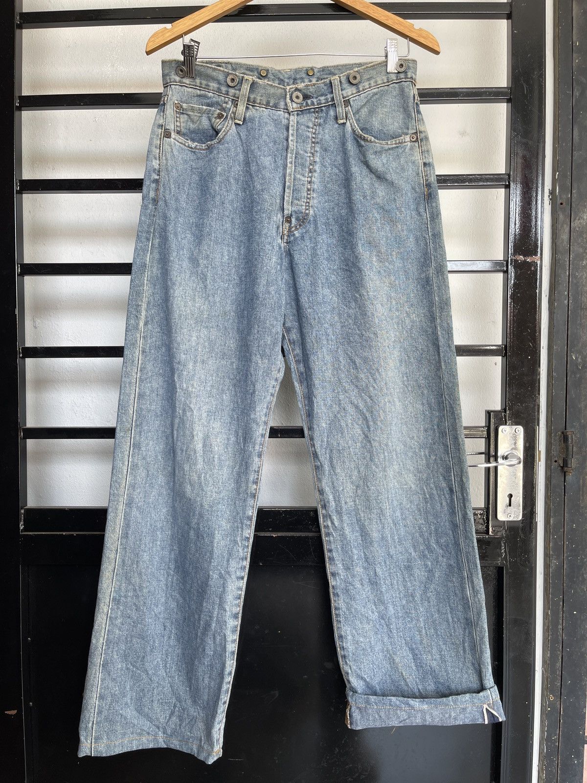 If Six Was Nine × Japan Blue × Le Grande Bleu (L.G.B.) Vintage Selvedge Distressed Blue Way Denim Size US 30 / EU 46 - 1 Thumbnail