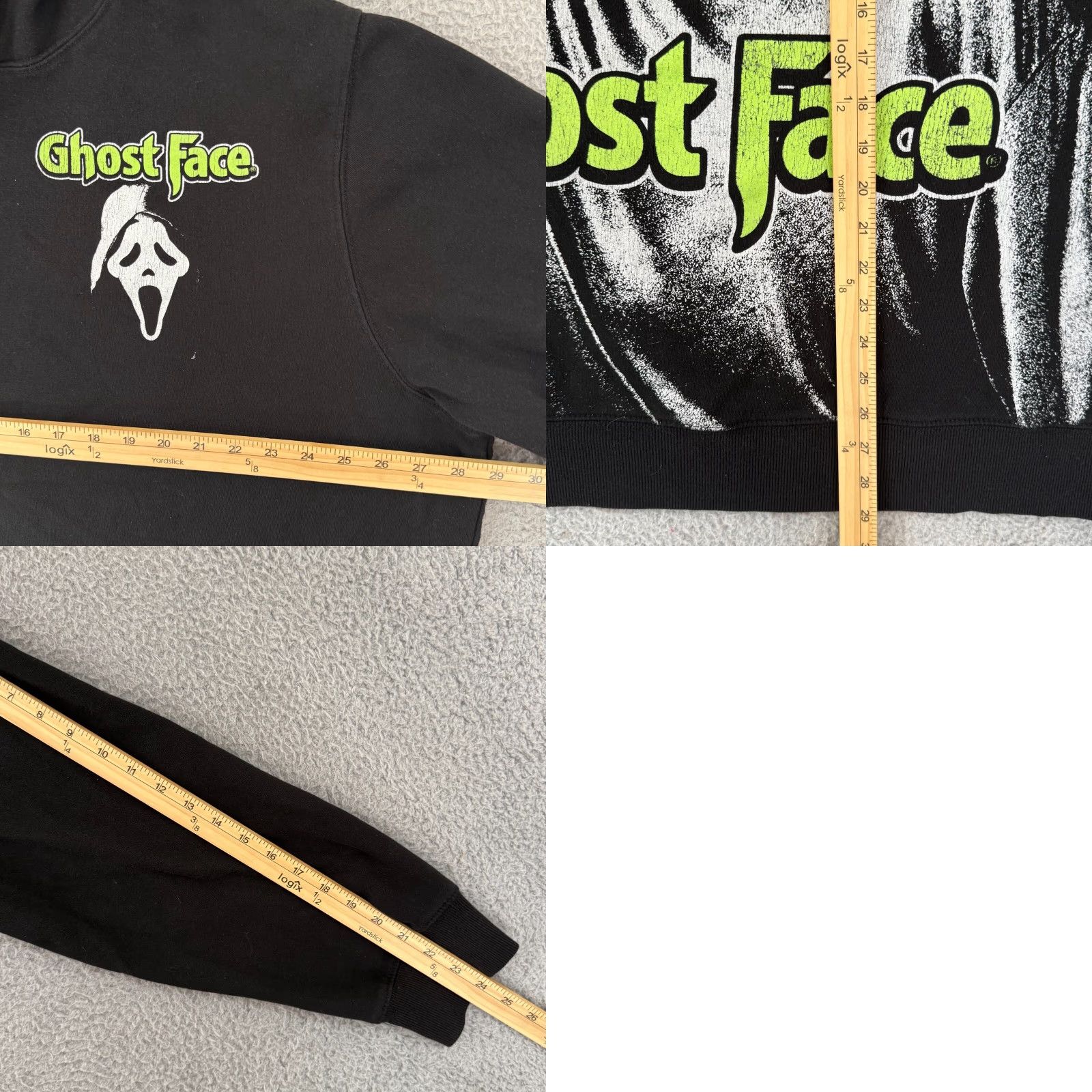 Vintage Scream Ghost Face Sweatshirt Mens 3XL Black Hoodie Graphic Long Sleeve Movie Size US XXL / EU 58 / 5 - 8 Thumbnail