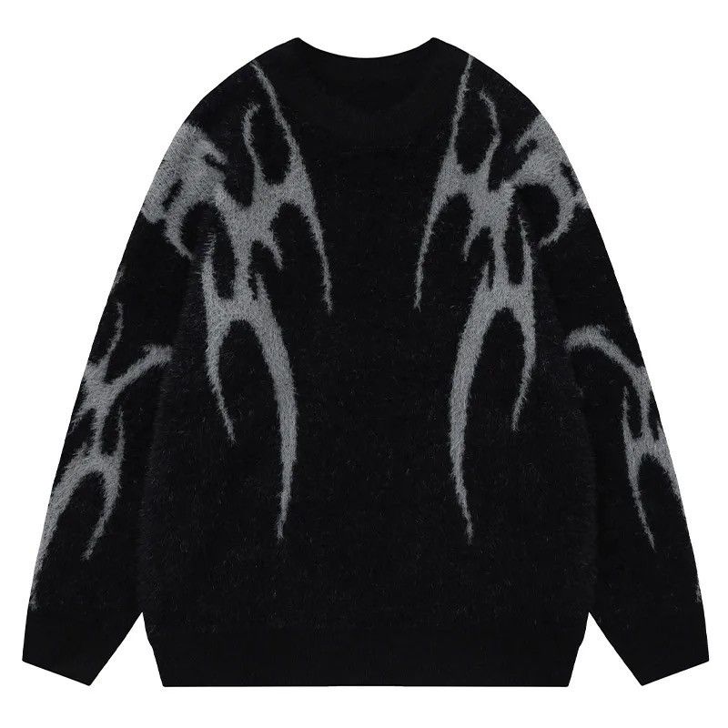 Japanese Brand × Vintage Avant garde fashion gothic print knitted sweater Size US XL / EU 56 / 4 - 2 Thumbnail