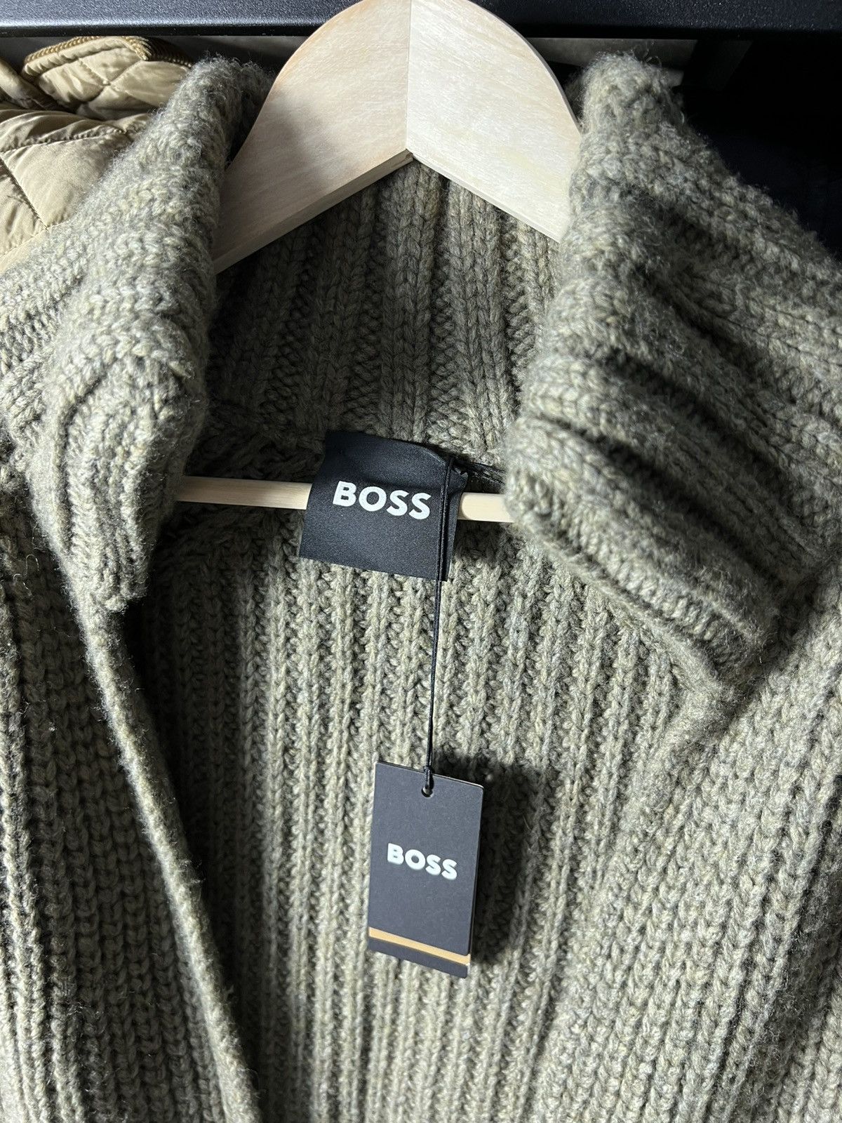Hugo Boss RRP 520$ NWT Boss Luxury Wool Chunky Knit Sweater Green Size US M / EU 48-50 / 2 - 9 Thumbnail
