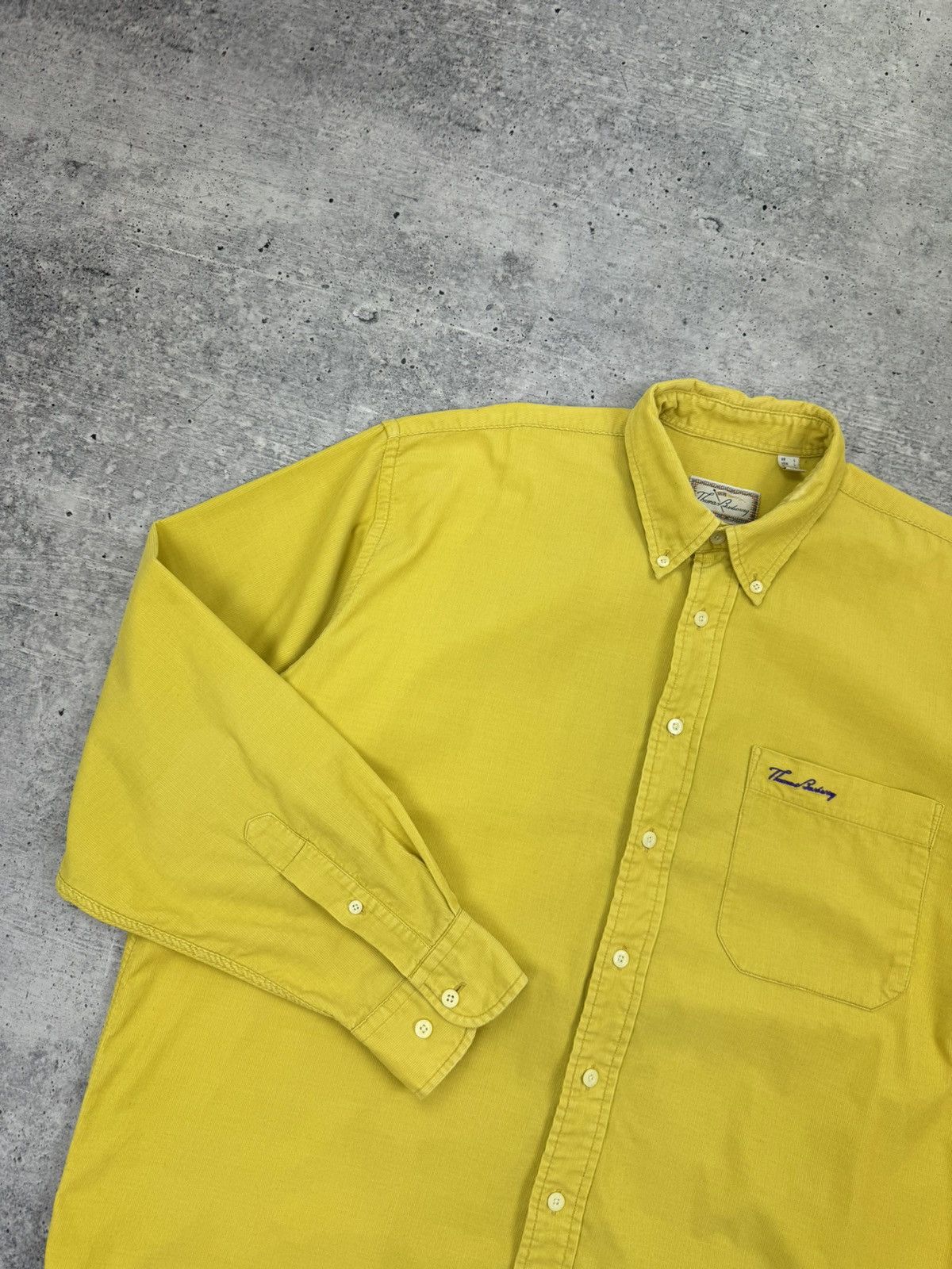 Burberry Vintage Thomas Burberry Logo Casual Yellow Button Up Shirt L Size US L / EU 52-54 / 3 - 4 Thumbnail