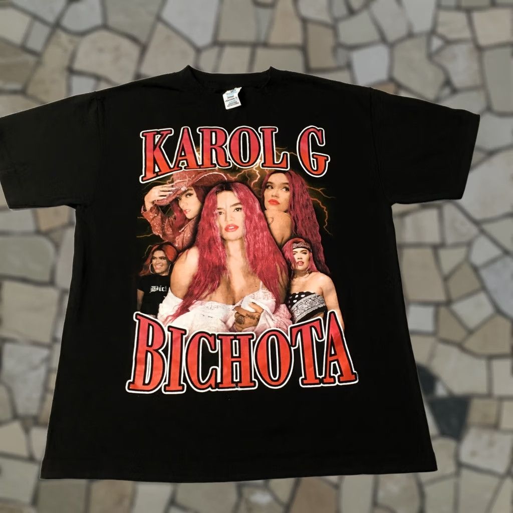 Karol G Bichota Graphic Crew Neck T Shirt Reggaeton Tee Short Medium Tour Mens Black M Shirts