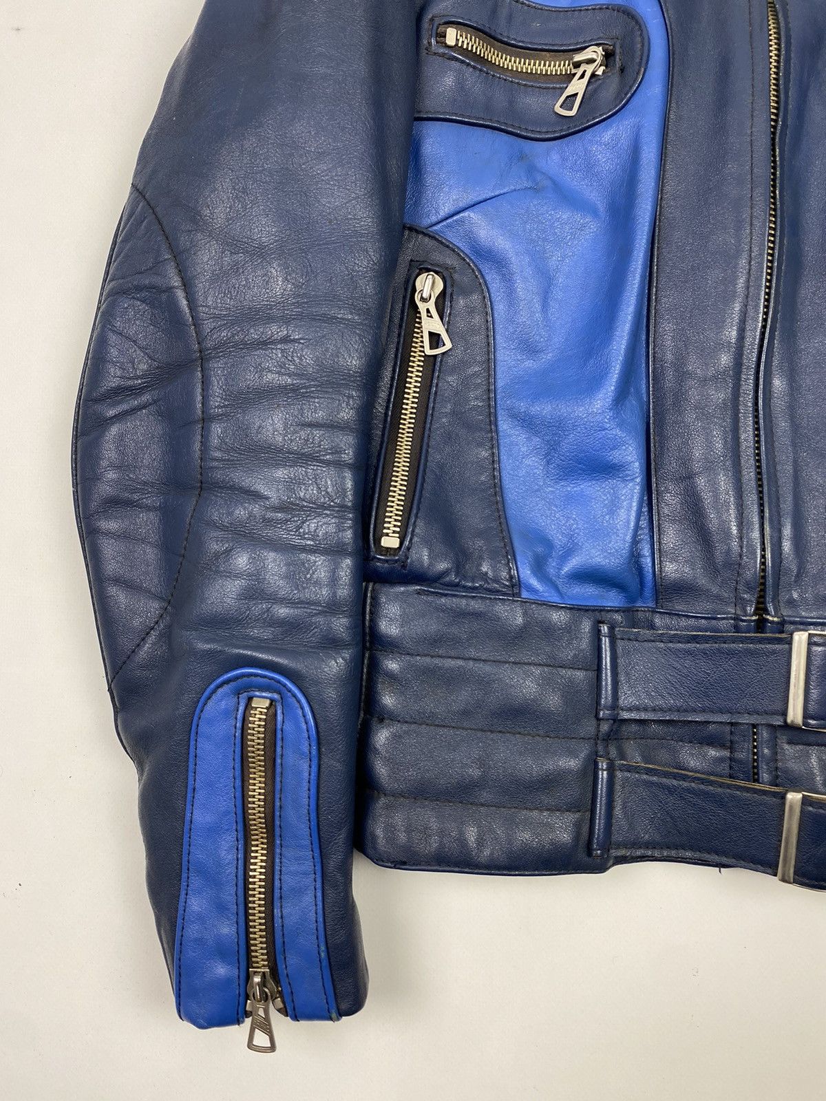 Vintage 1970’s Vintage Harro Two Tone Cafe Racer Leather Jacket Size M / US 6-8 / IT 42-44 - 6 Thumbnail