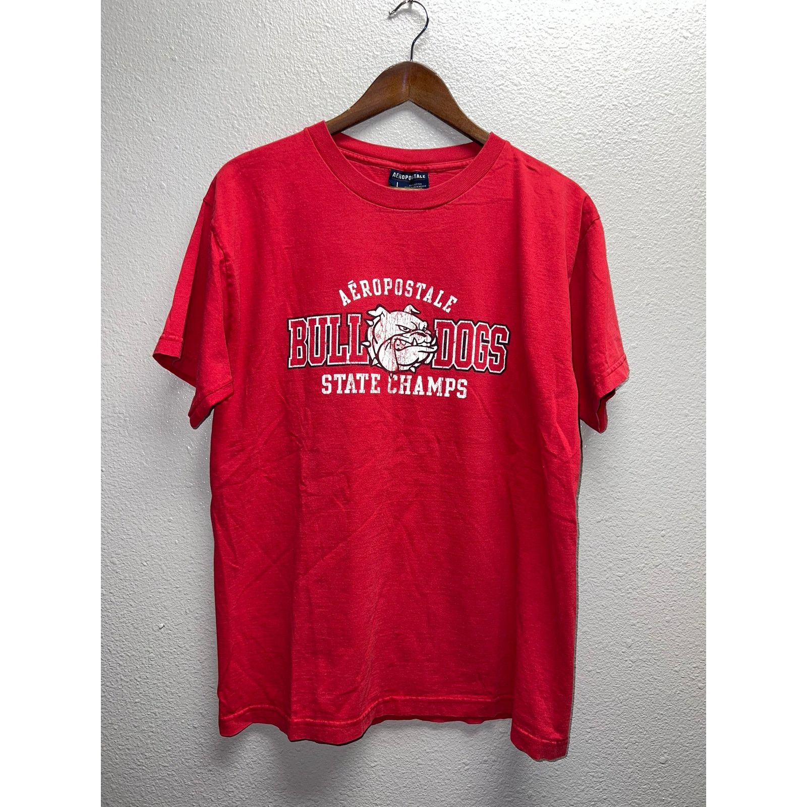 Aeropostale Vintage Aeropostale State Champs Shirt Bull Dogs Red tee L Size US L / EU 52-54 / 3 - 1 Thumbnail
