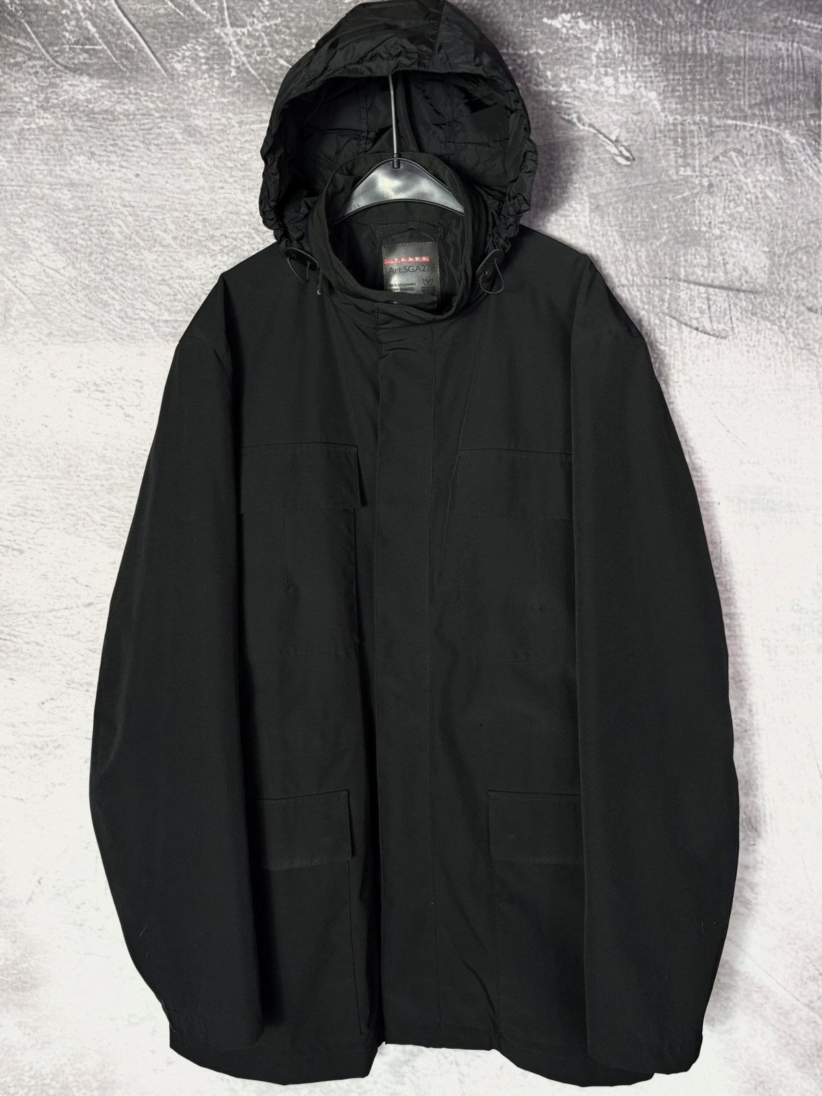 Prada Linea Rossa Hidden Hood 4-Pocket Nylon Field Jacket