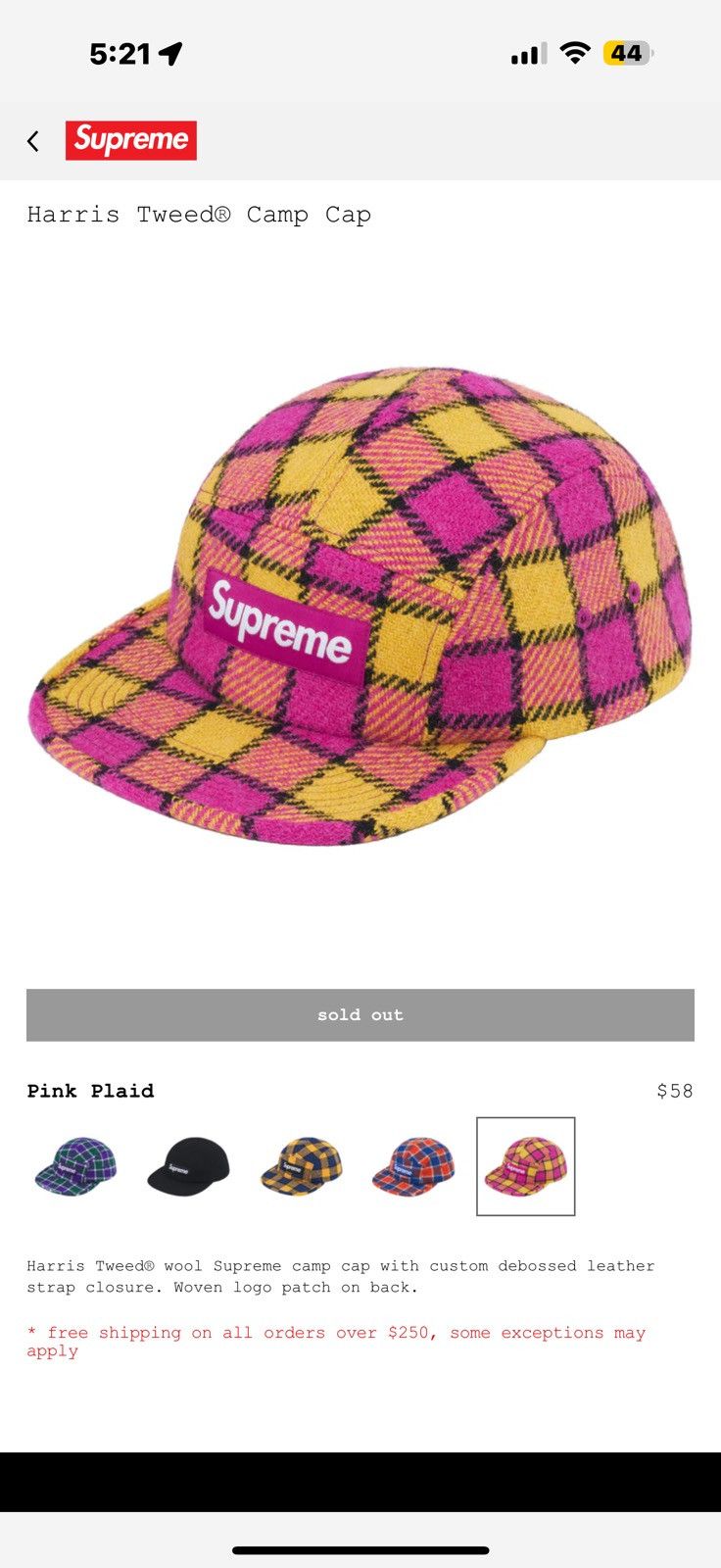 Supreme Harris Tweed® Camp Cap IN HAND READY TO SHIP Size ONE SIZE - 4 Thumbnail