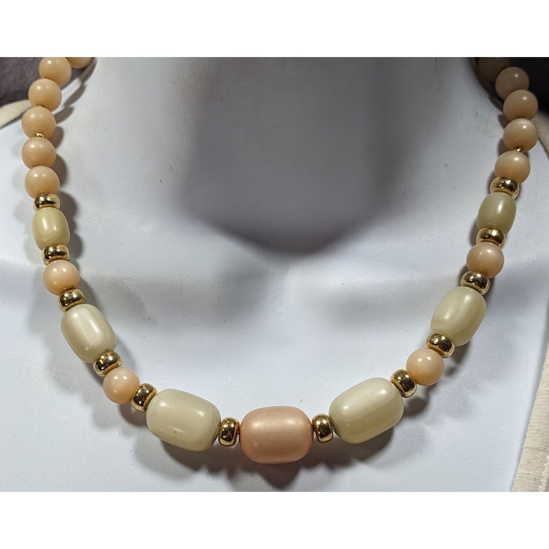 Other Vintage Napier Pastel Satin Finish Beaded Necklace With Gold Size ONE SIZE - 4 Thumbnail