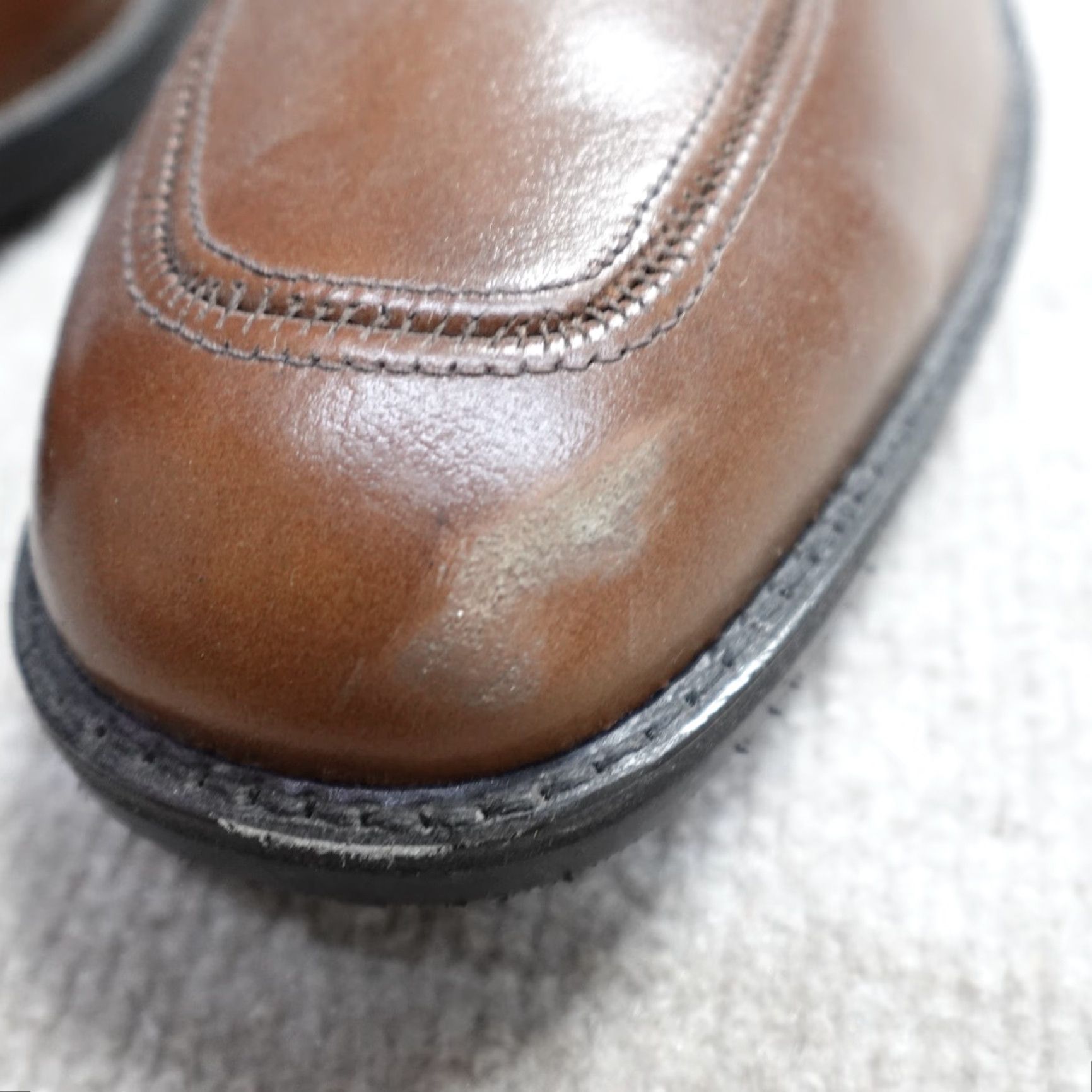 Vintage Hytest Men's Loafers 10 Brown Apron Toe Horsebit Cap Toe Goodyear Welt Leather Slip On Casual Shoes Mens Brown Loafers Cap Toe NBD Stock Navy? Size ONE SIZE - 3 Thumbnail
