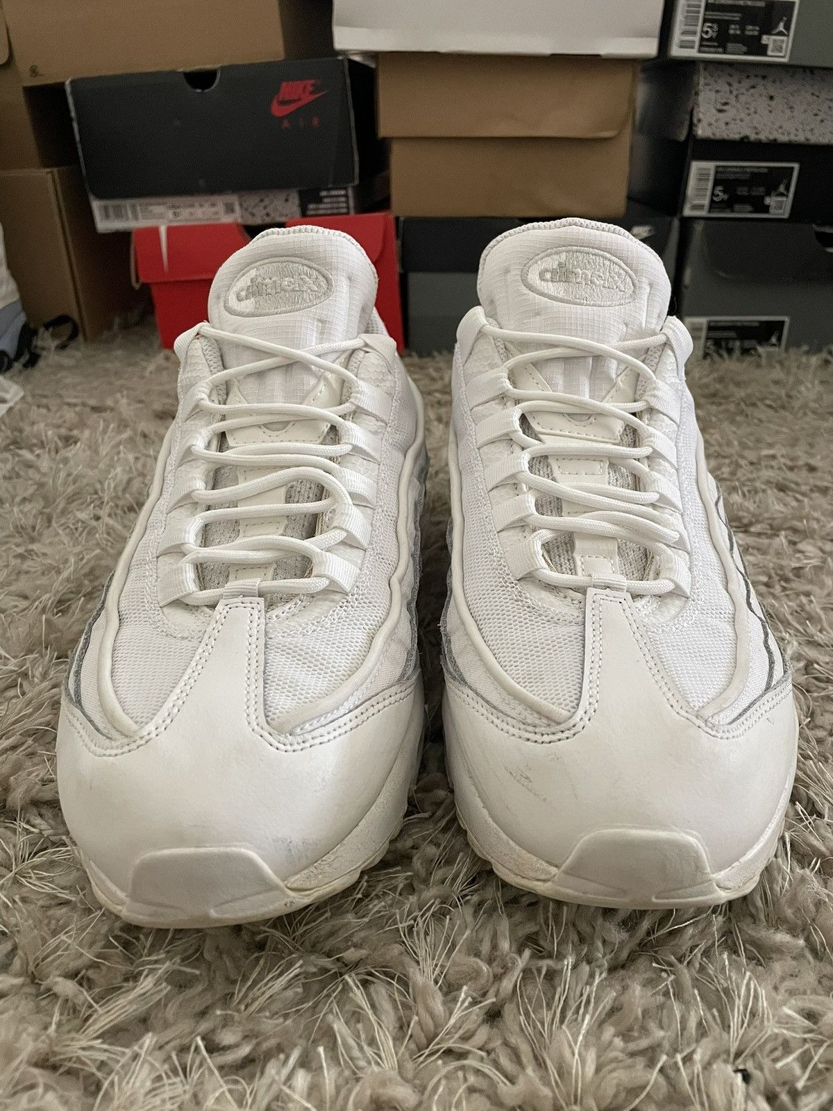 Nike Nike Air Max 95 Triple White Size US 11 / EU 44 - 4 Thumbnail
