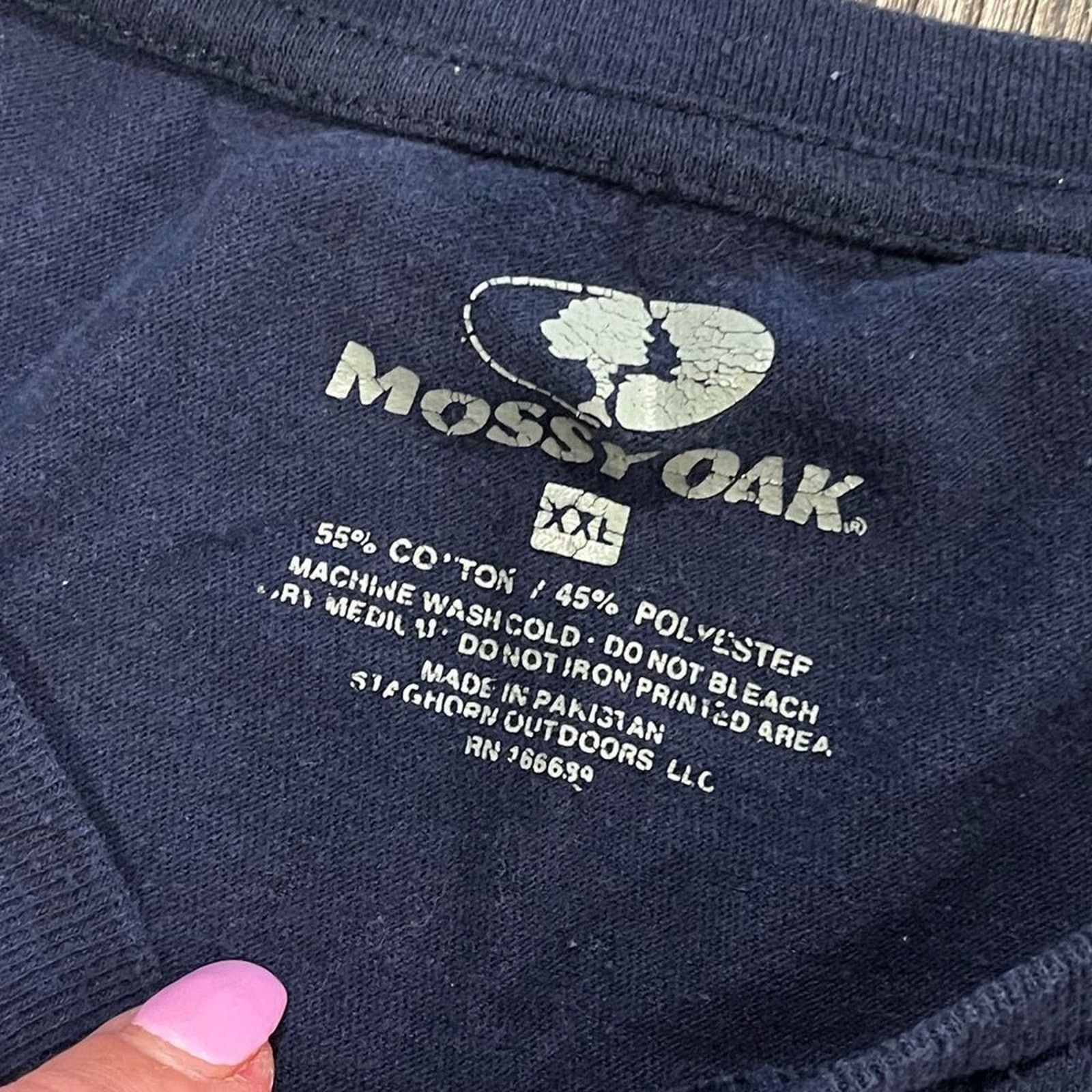 Mossy Oaks Mossy Oak Navy Blue Crew Neck Short Sleeve T-Shirt Size XXL Size US XXL / EU 58 / 5 - 3 Thumbnail
