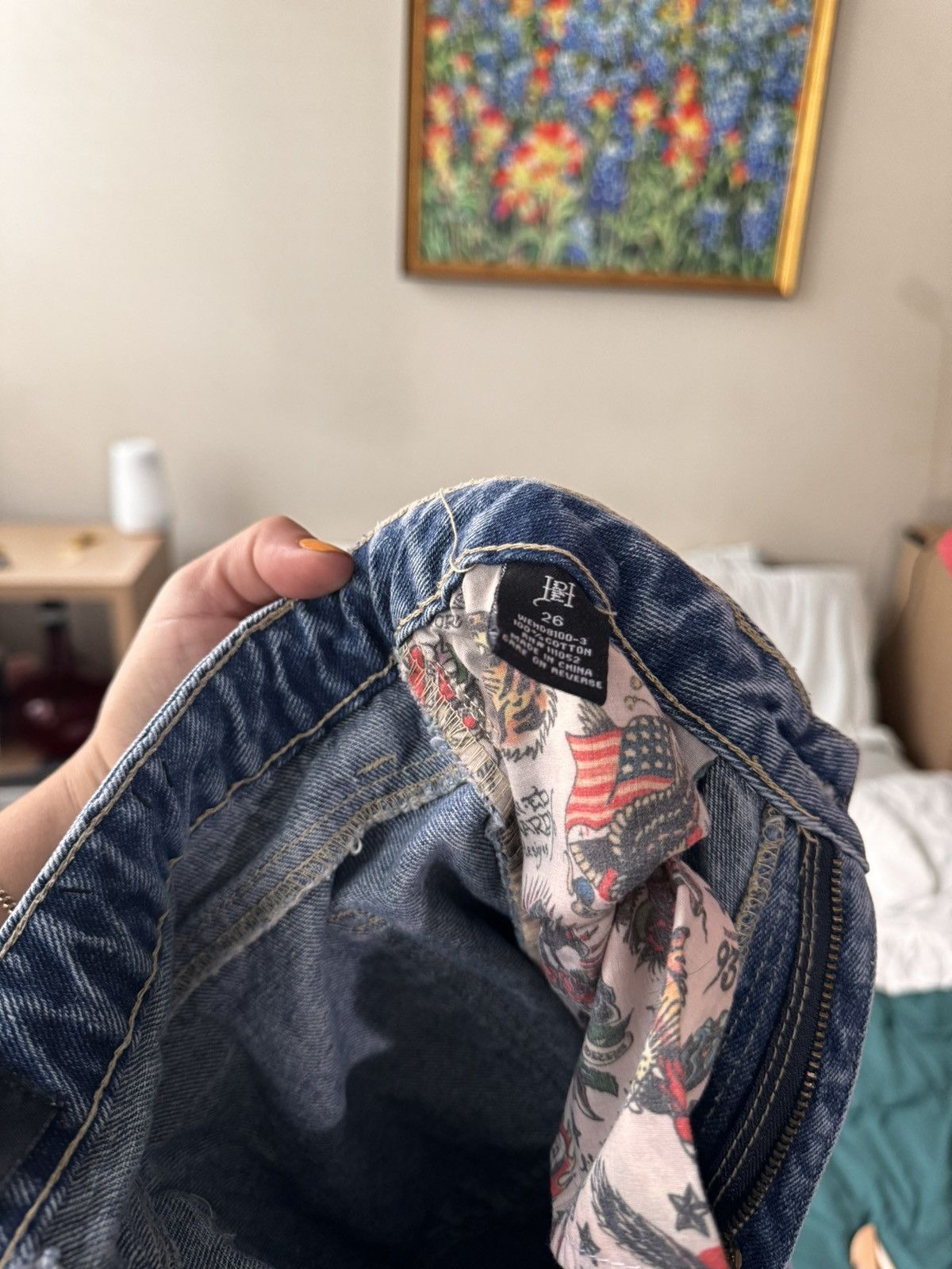 Ed Hardy ED HARDY Y2K VINTAGE WOMENS BLUE JEANS Size 26" / US 2 / IT 38 - 5 Thumbnail