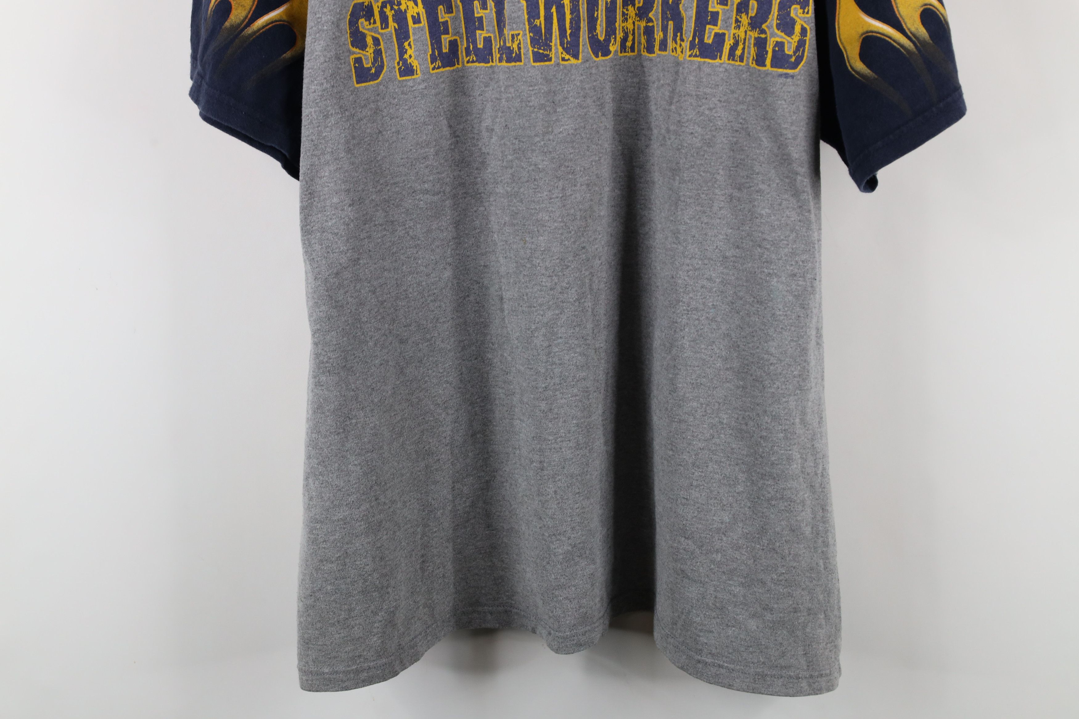 Vintage Vintage 90s Union Made United Steel Workers T-Shirt Gray USA Size US XL / EU 56 / 4 - 3 Thumbnail