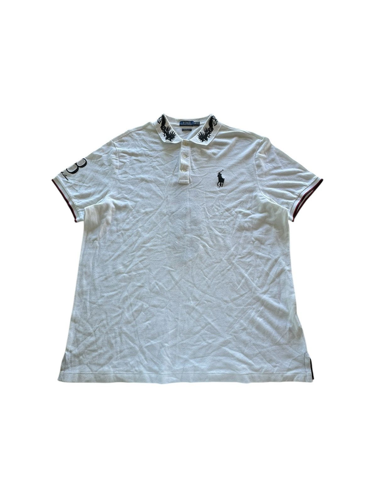 Polo Ralph Lauren Dragon Embroidered Polo Ralph Lauren Custom Fit Polo Size US XXL / EU 58 / 5 - 3 Thumbnail