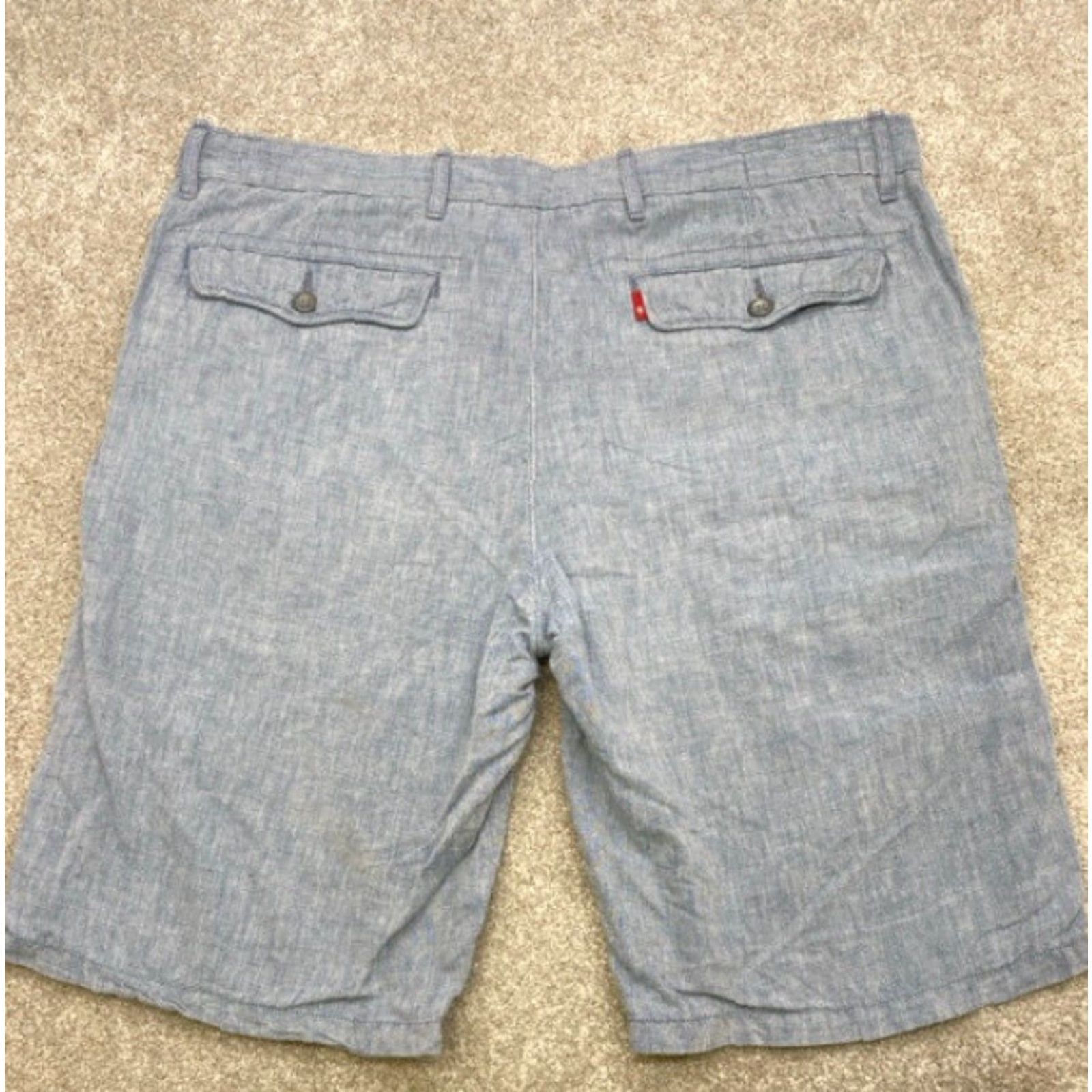 Levi's Levi's Chino Shorts Men's 36x10 Blue Chambray Linen Cotton 4963 Chino Size US 36 / EU 52 - 2 Thumbnail