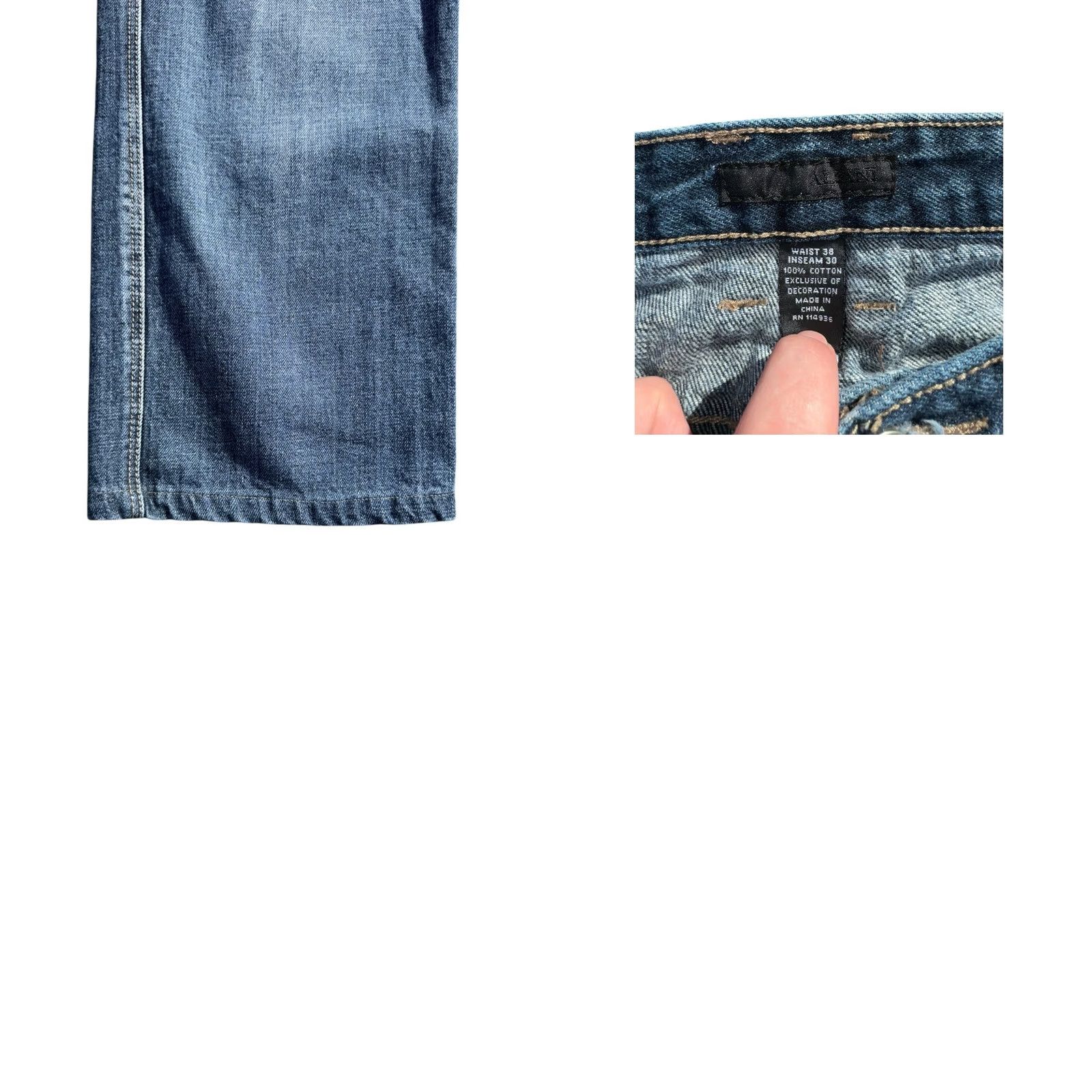 Alfani VINTAGE Alfani Jeans Dark Blue Embroidered 38x30 Straight Men Sz 38 Regular Inseam 30 Mens Size US 38 / EU 54 - 8 Thumbnail