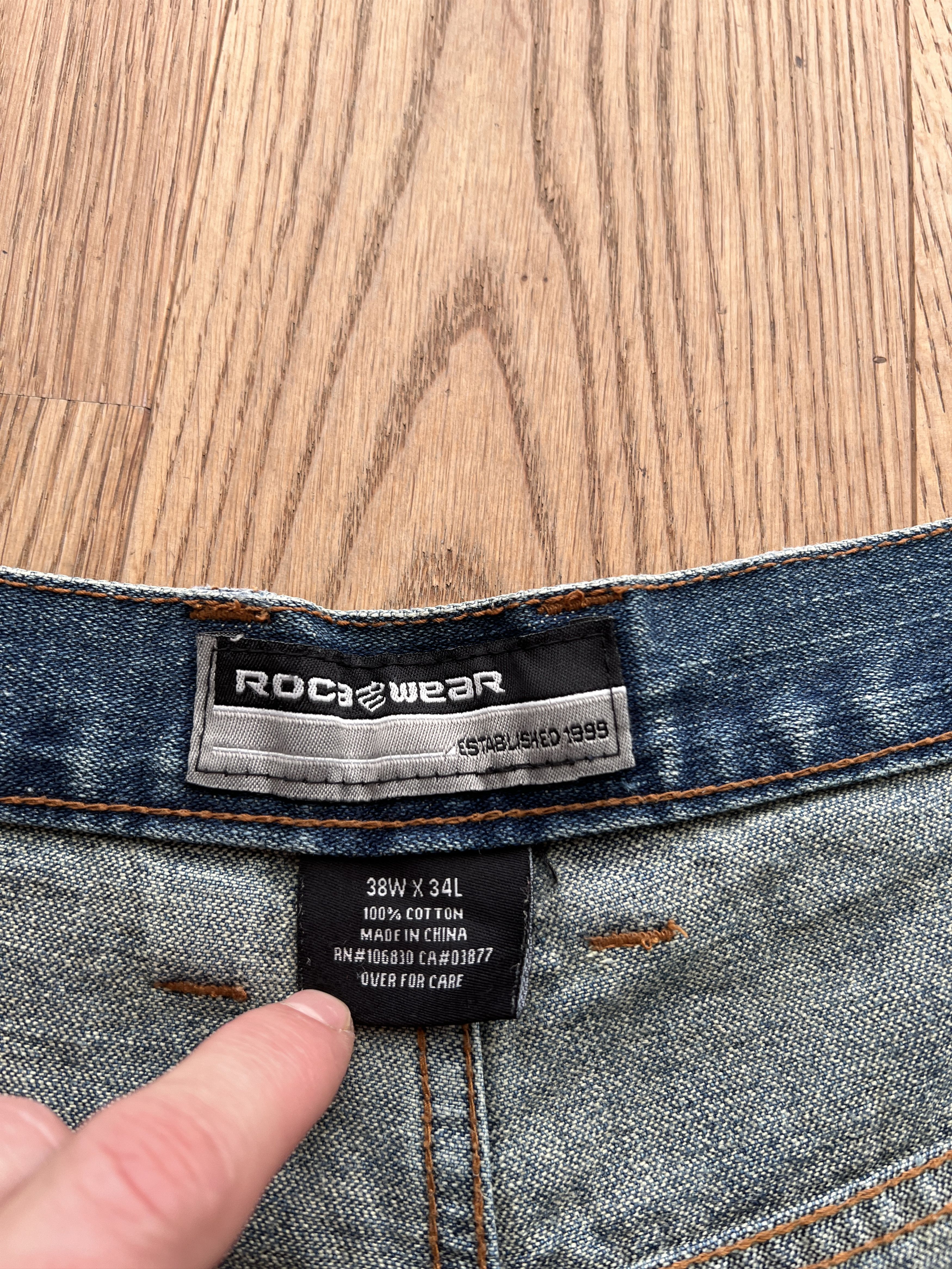 Crazy! Rocawear baggy denim dirty jeans y2k VTG 1990s JNCO