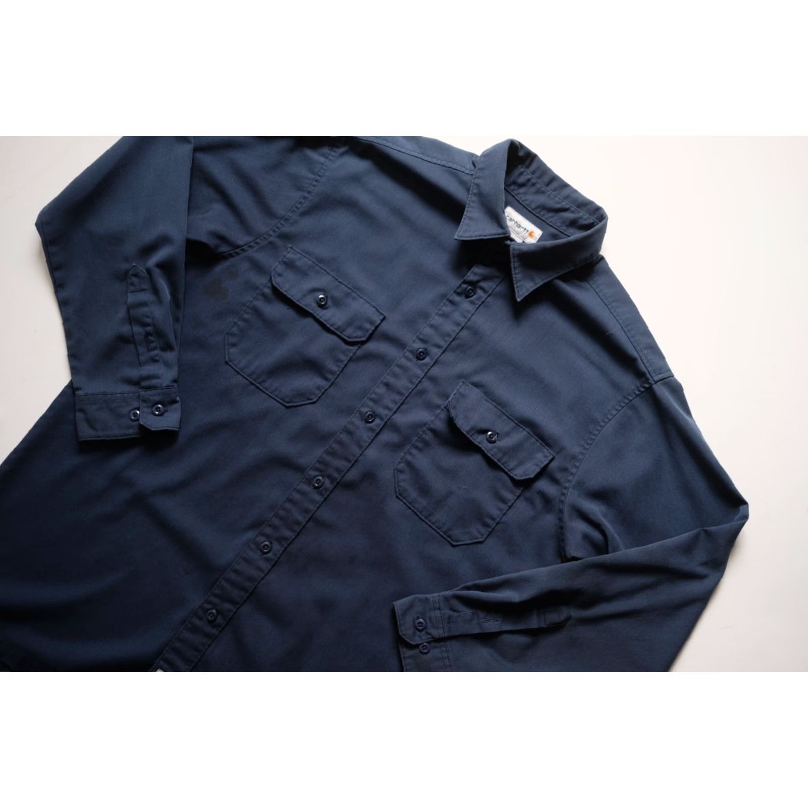 Carhartt VINTAGE Carhartt WORK SHIRT BLUE 90s DOUBLE POCKET LONG SLEEVE SZ L Men Size US L / EU 52-54 / 3 - 4 Thumbnail