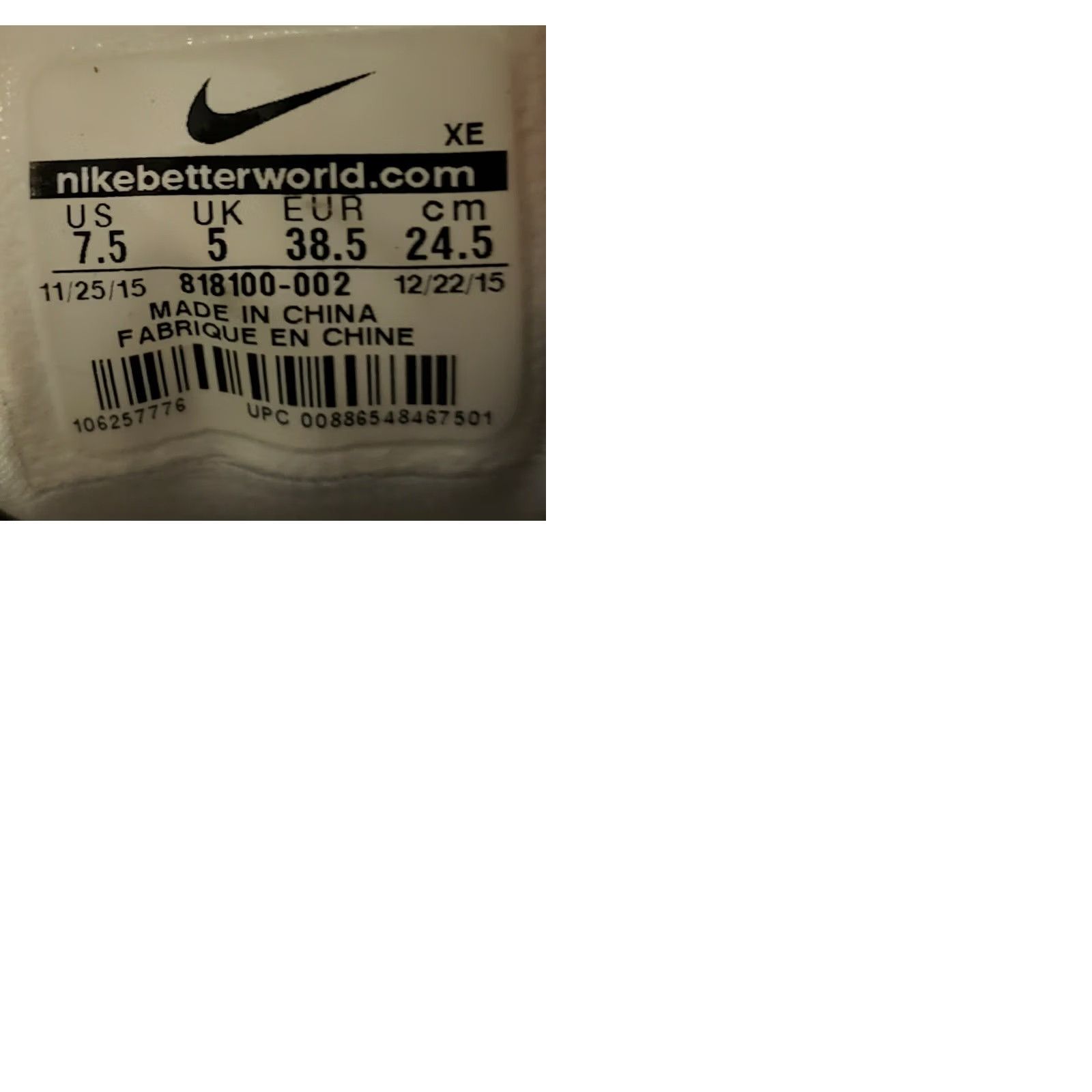 Nike User: Original Title: Nike Air Zoom Vomero 11 Grey/Black/White Sneakers #818100 002 Womens 7.5 Size US 7 / IT 37 - 9 Thumbnail