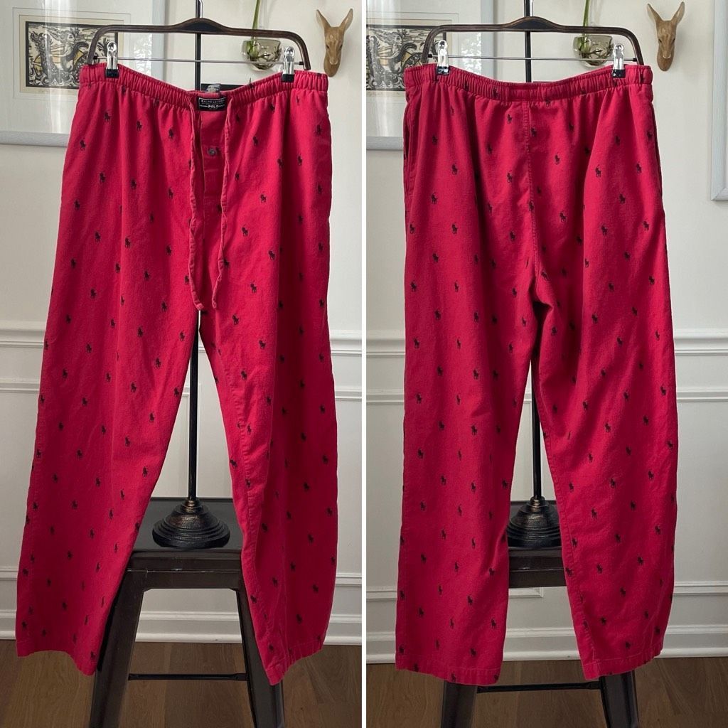 Polo Ralph Lauren Polo Ralph Lauren Allover Pony Pajama Pant Red Cotton Flanne Size US 32 / EU 48 - 1 Thumbnail