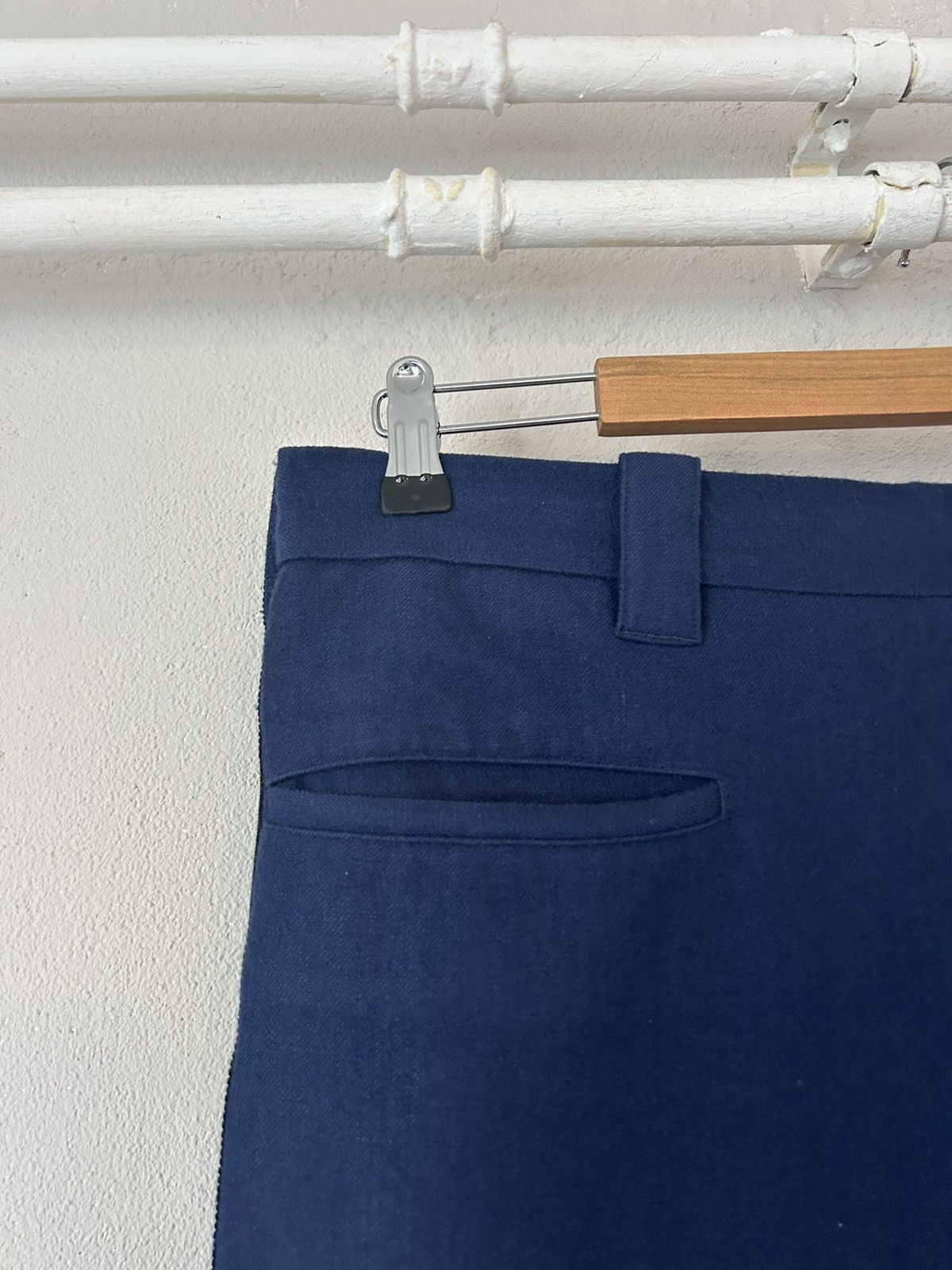Haider Ackermann Blue Linen / Fleece Wool Blend Side Stripe Pants Size US 34 / EU 50 - 2 Thumbnail